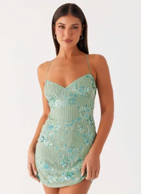 Chic Layering Vietta Sequin Cami Mini Dress - Mint