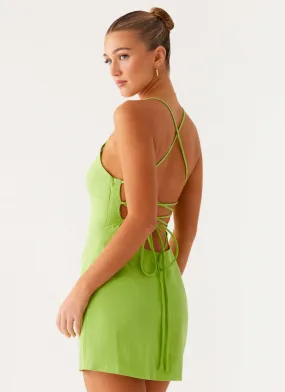 Seaside Escape Mini Dress - Lime Comfy Detail Soft-touch daywear