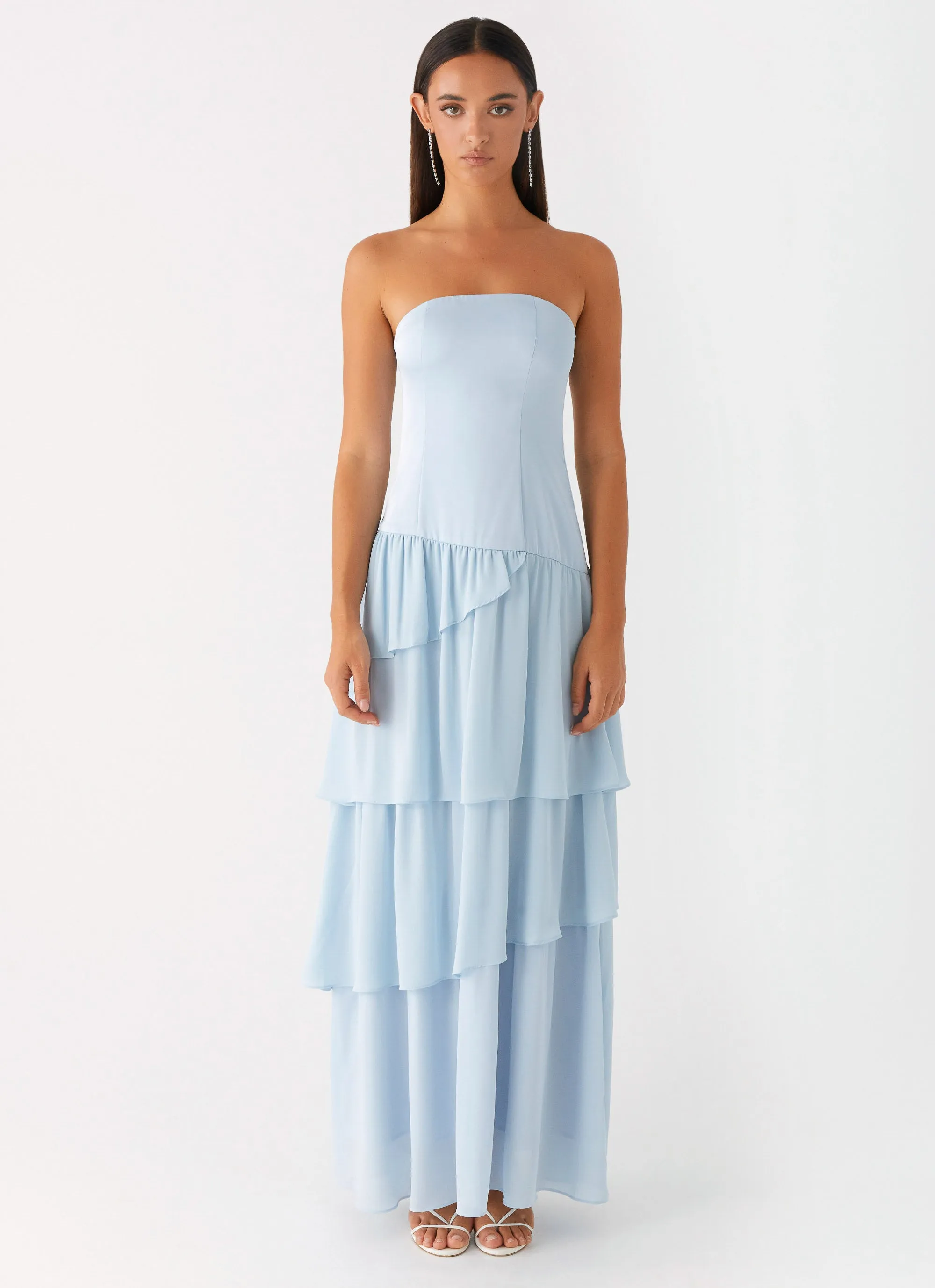 relaxed shape Our Story Maxi Dress - Pastel Blue