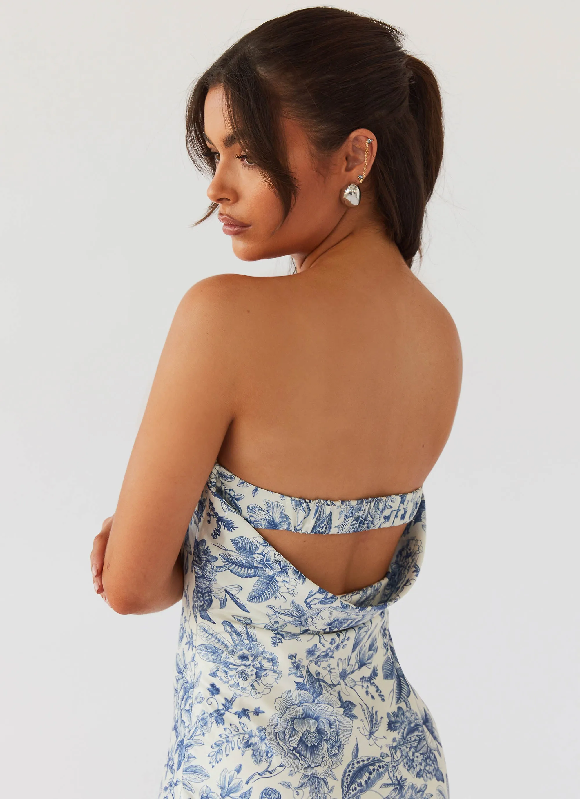 Chill Base Empire-Waist Summer Lover Maxi Dress - Blue Paisley