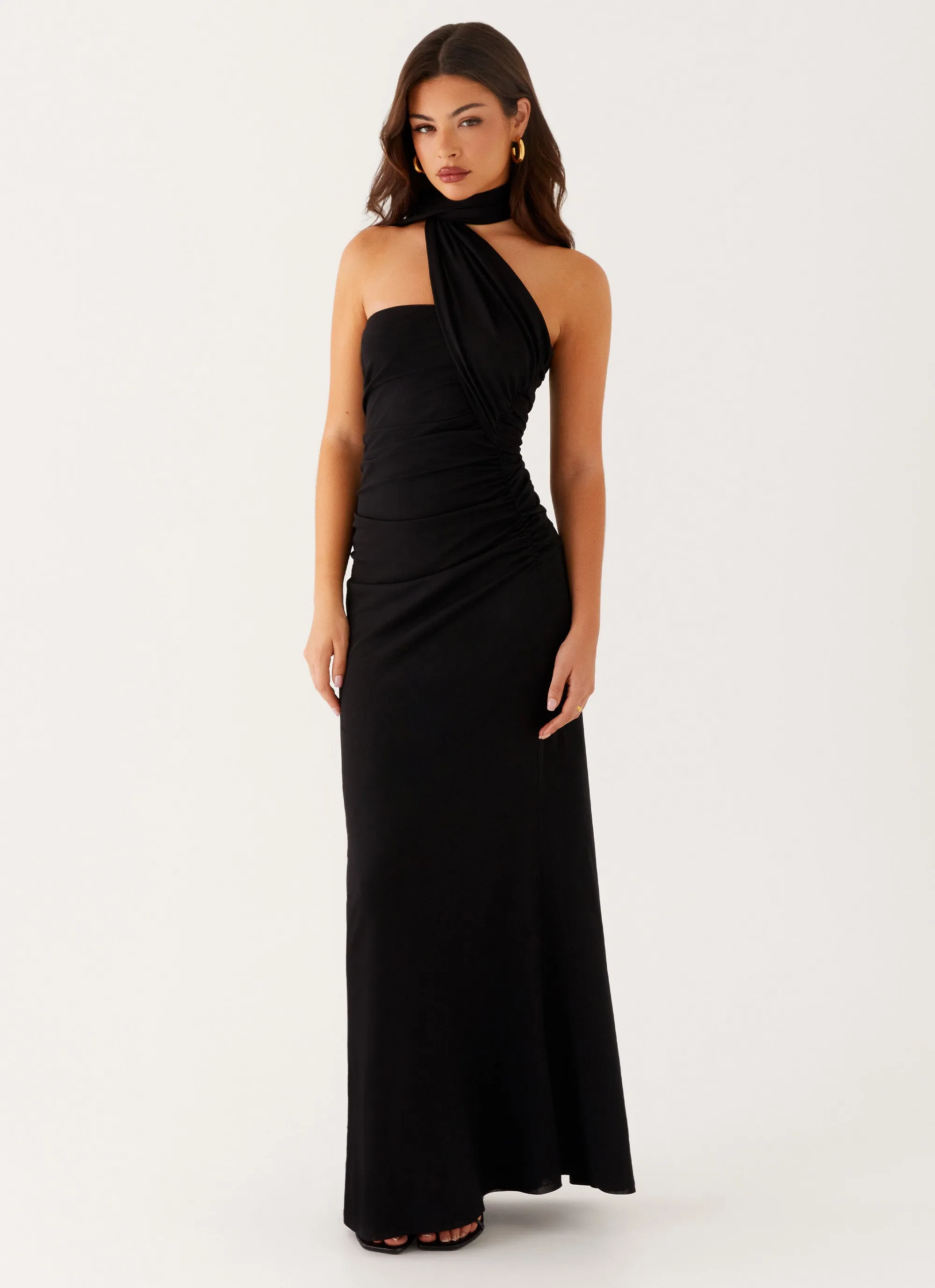 Songbird Maxi Dress - Black Modern Aesthetic cut out