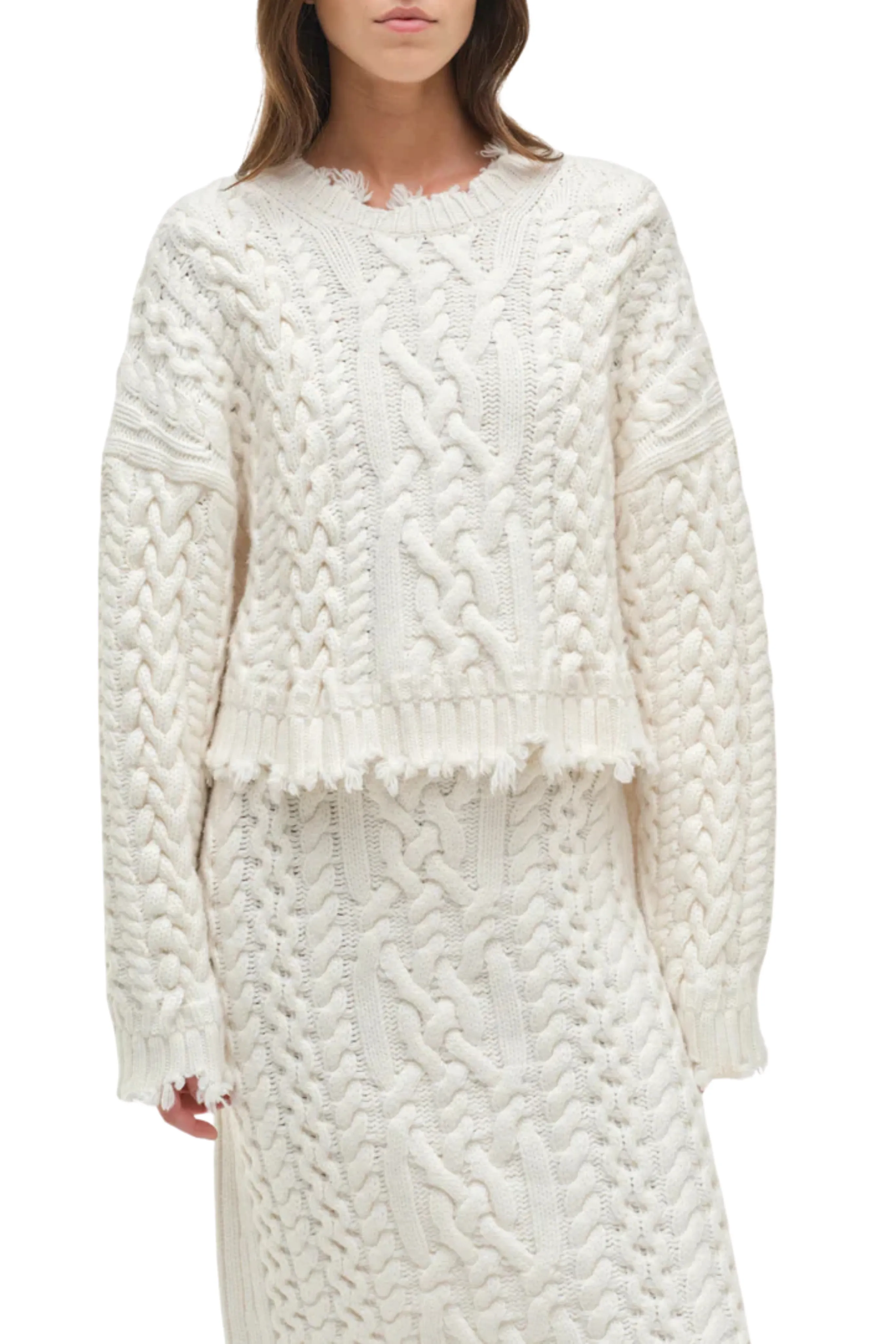 Felix Cropped Sweater LowMaintenance Fabric Knit Reinforced Edges