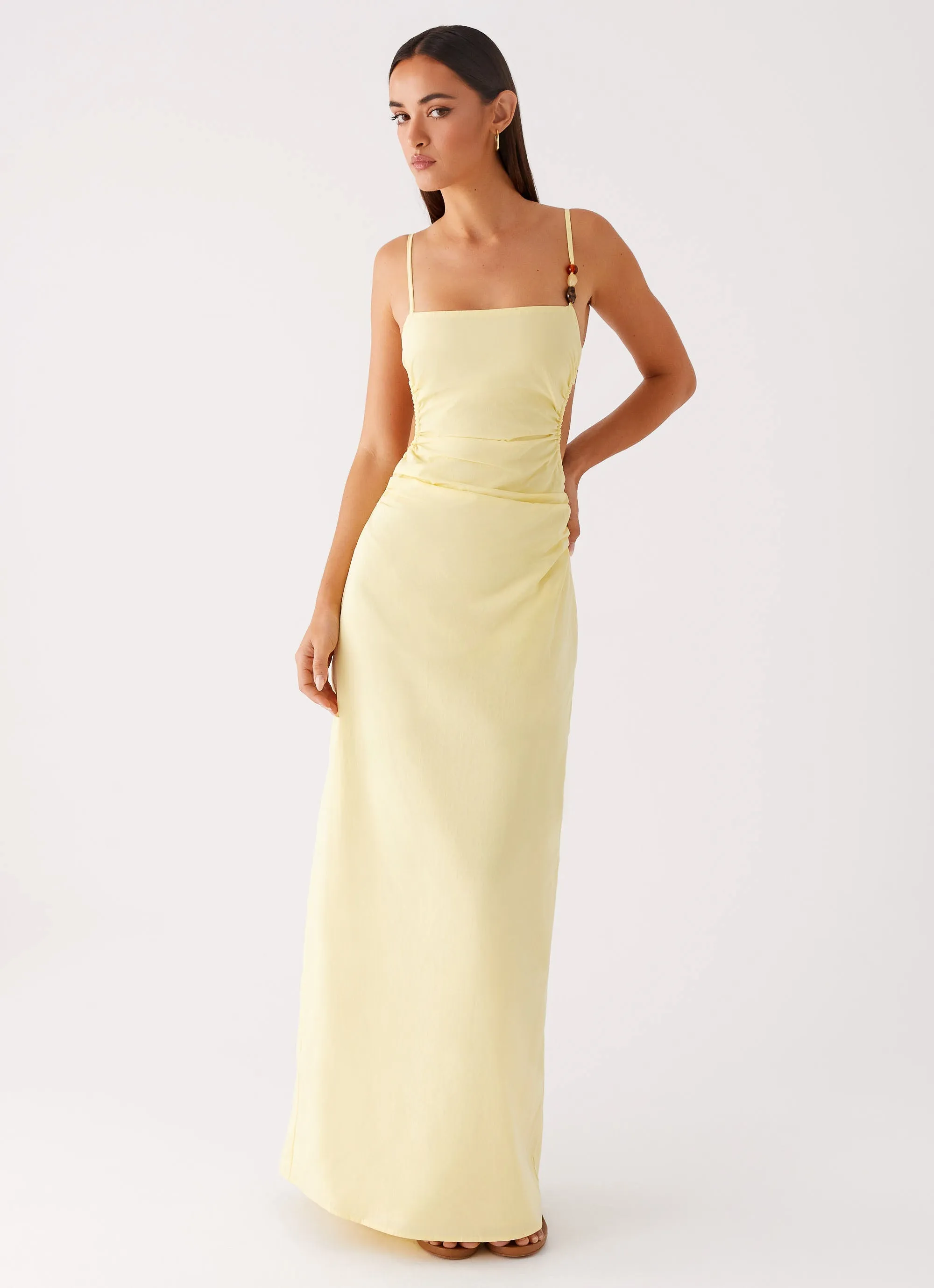 Selah Maxi Dress - Yellow Open Design Stylish Touch