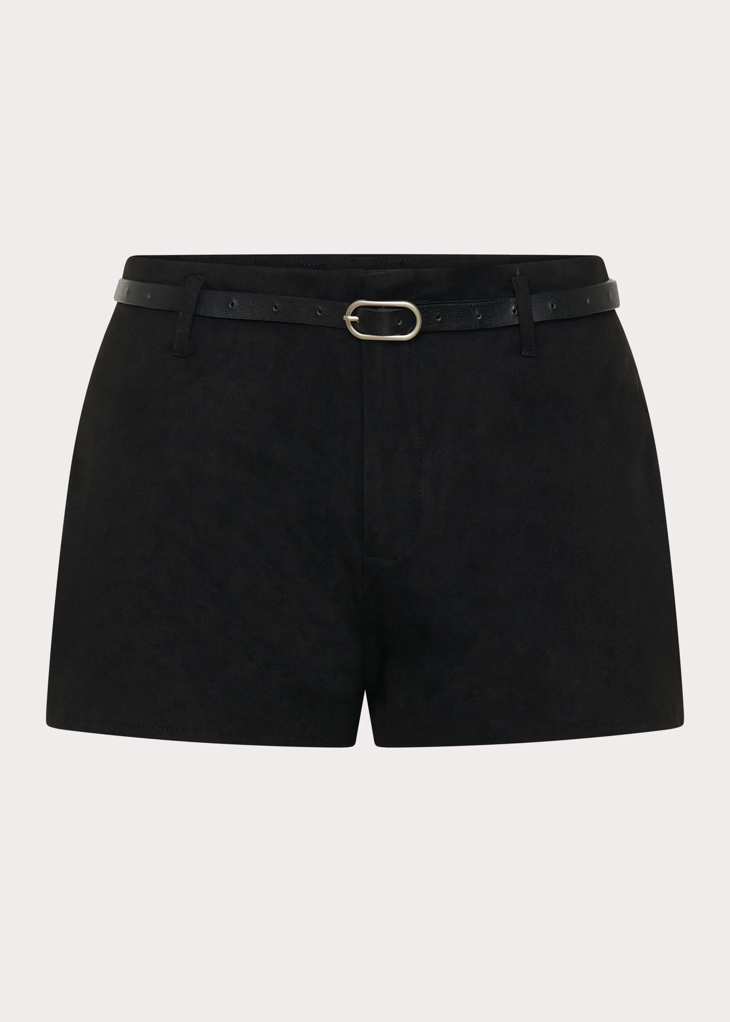 Katie Suede Mini Shorts - Black Organic Cotton