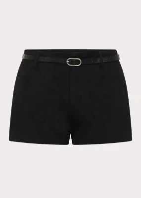 Katie Suede Mini Shorts - Black Organic Cotton