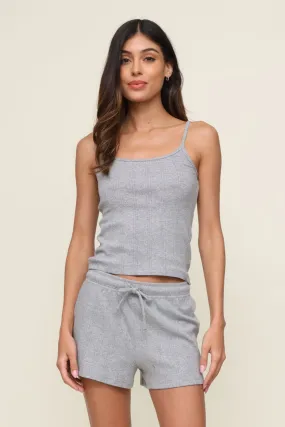 Shannon Pointelle Tank Top DoubleStitchedHem Reflective details