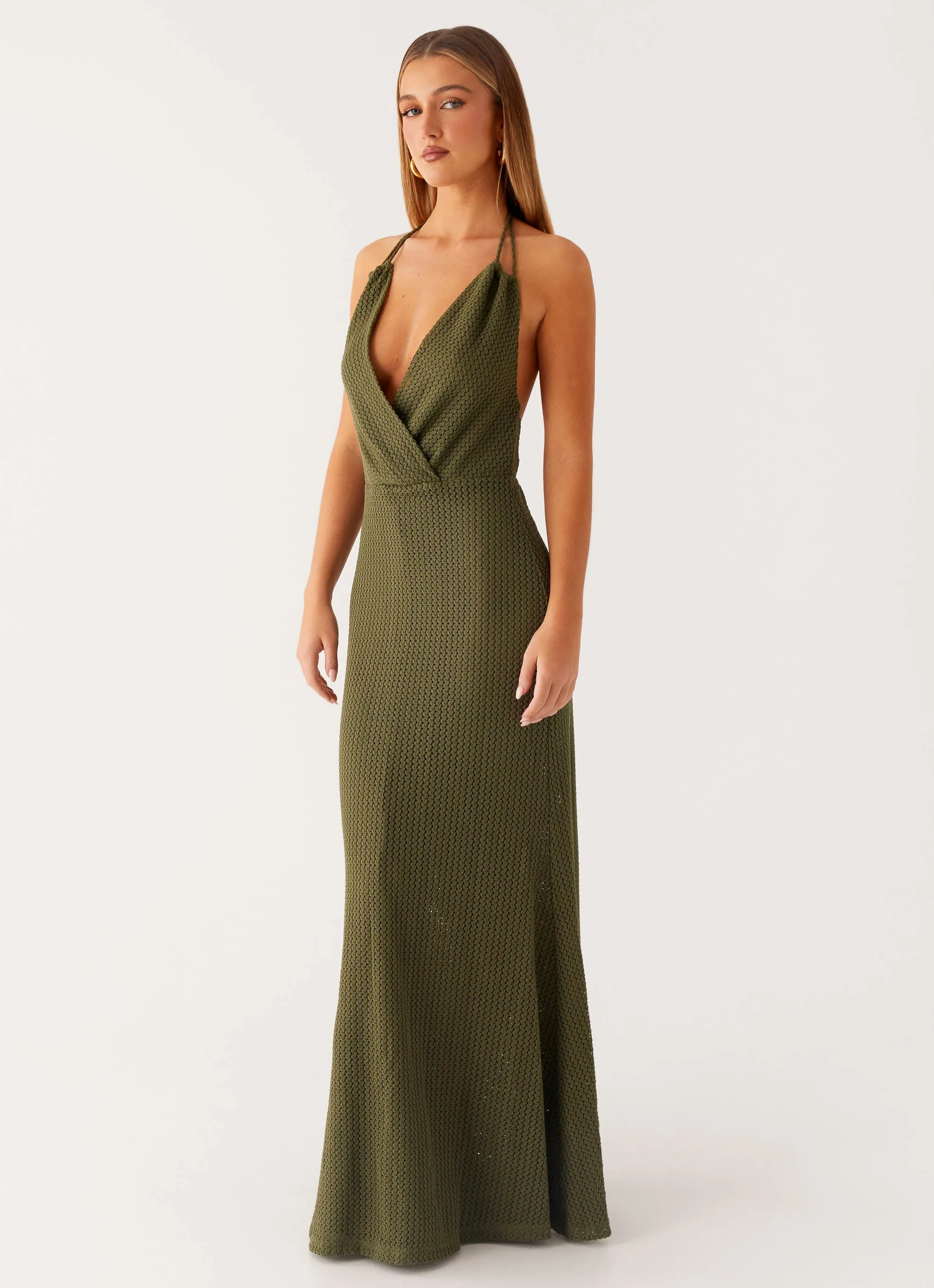 Classic Wear Garden Scene Thora Maxi Dress - Olive