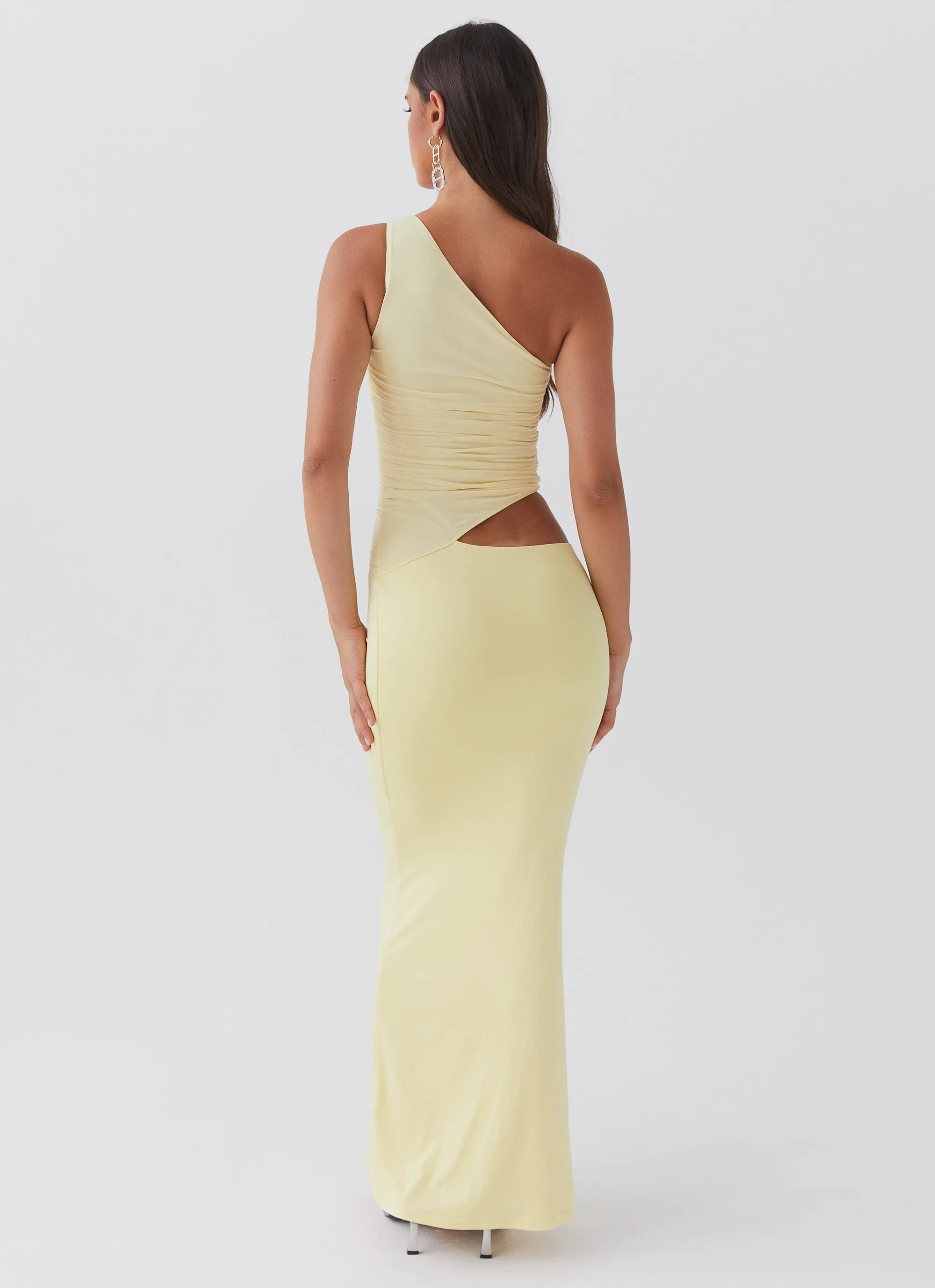 Clean Outfit Seranella One Shoulder Maxi Dress - Lemon