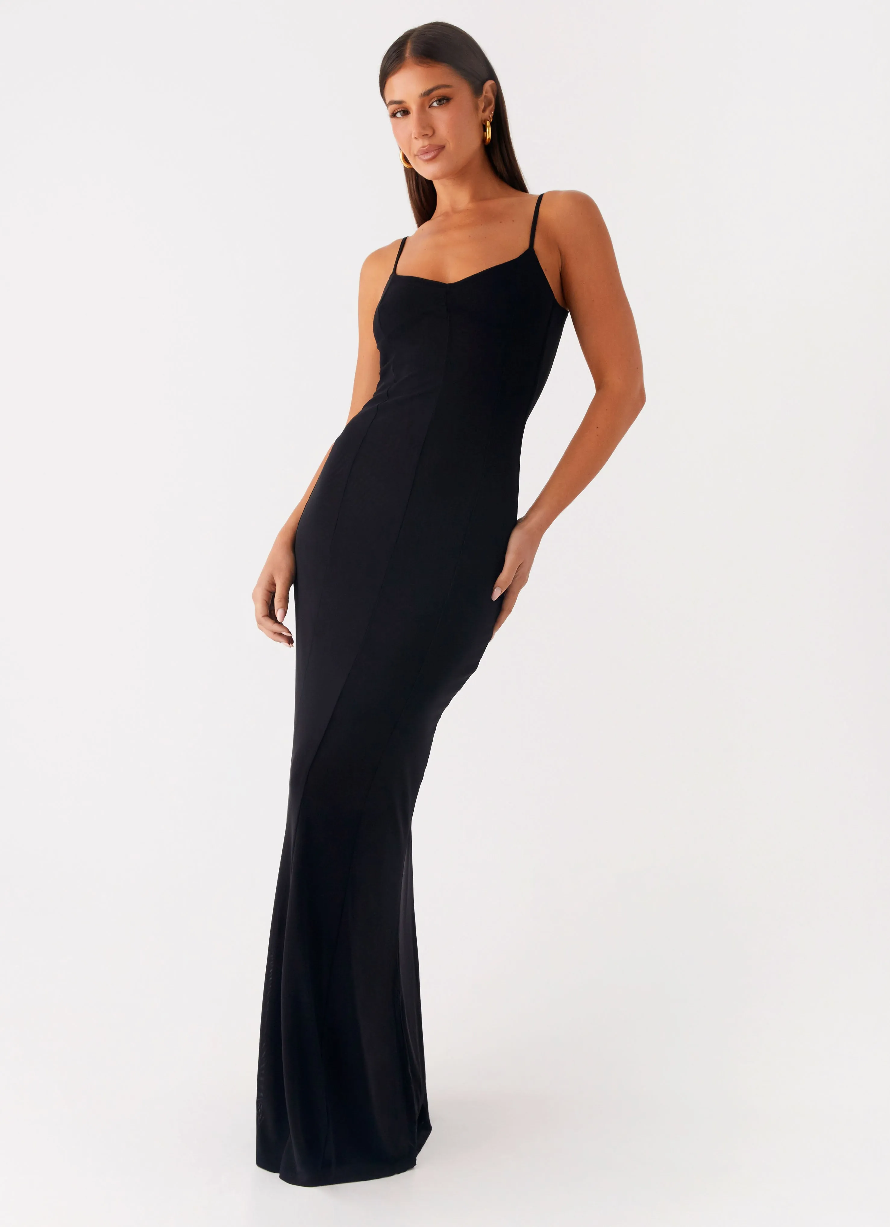 Serene Escape Maxi Dress - Black Smile Soft Elegant Simplicity