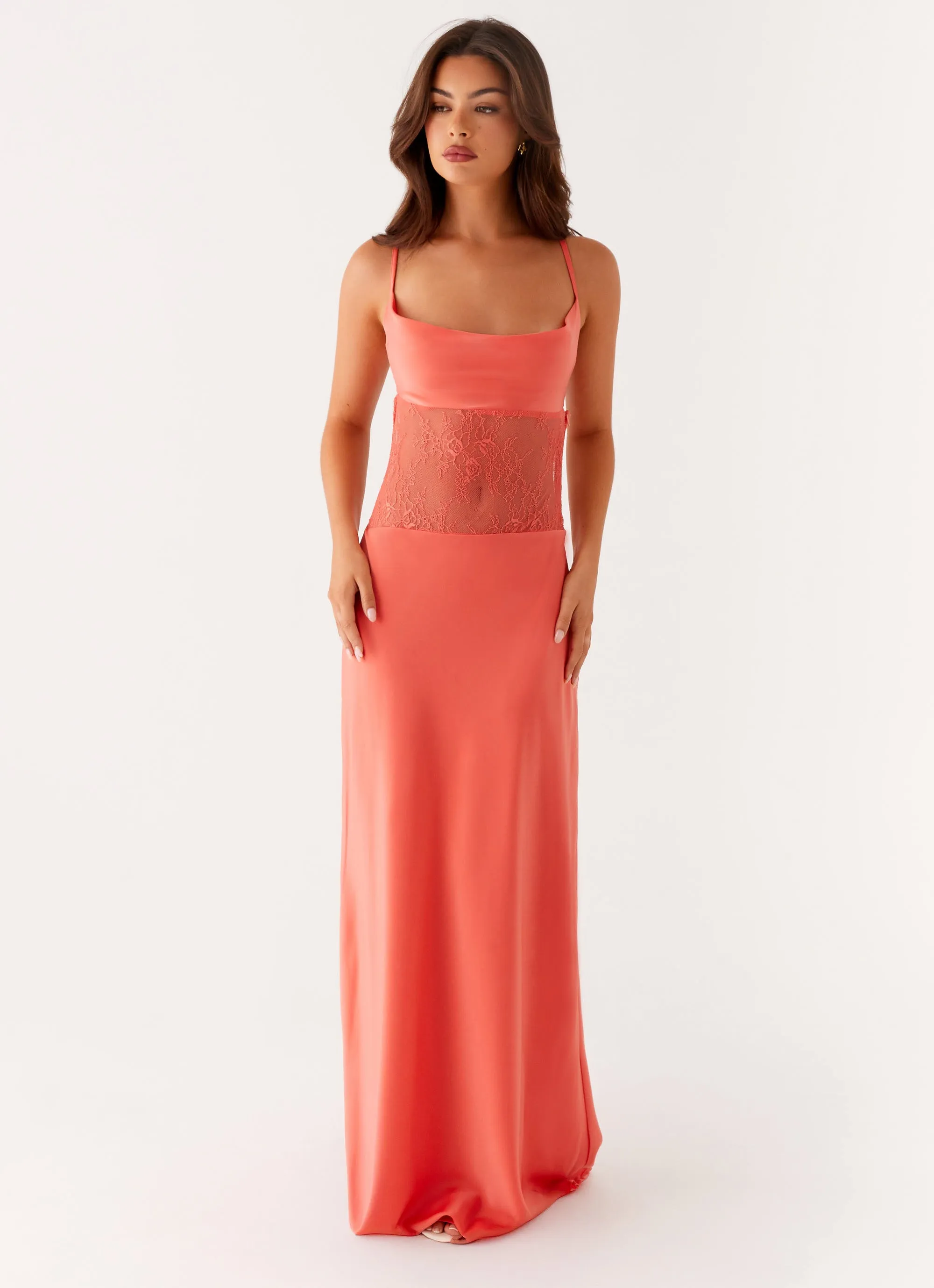 Shae Maxi Dress - Tangerine Skin Touch Party Floral