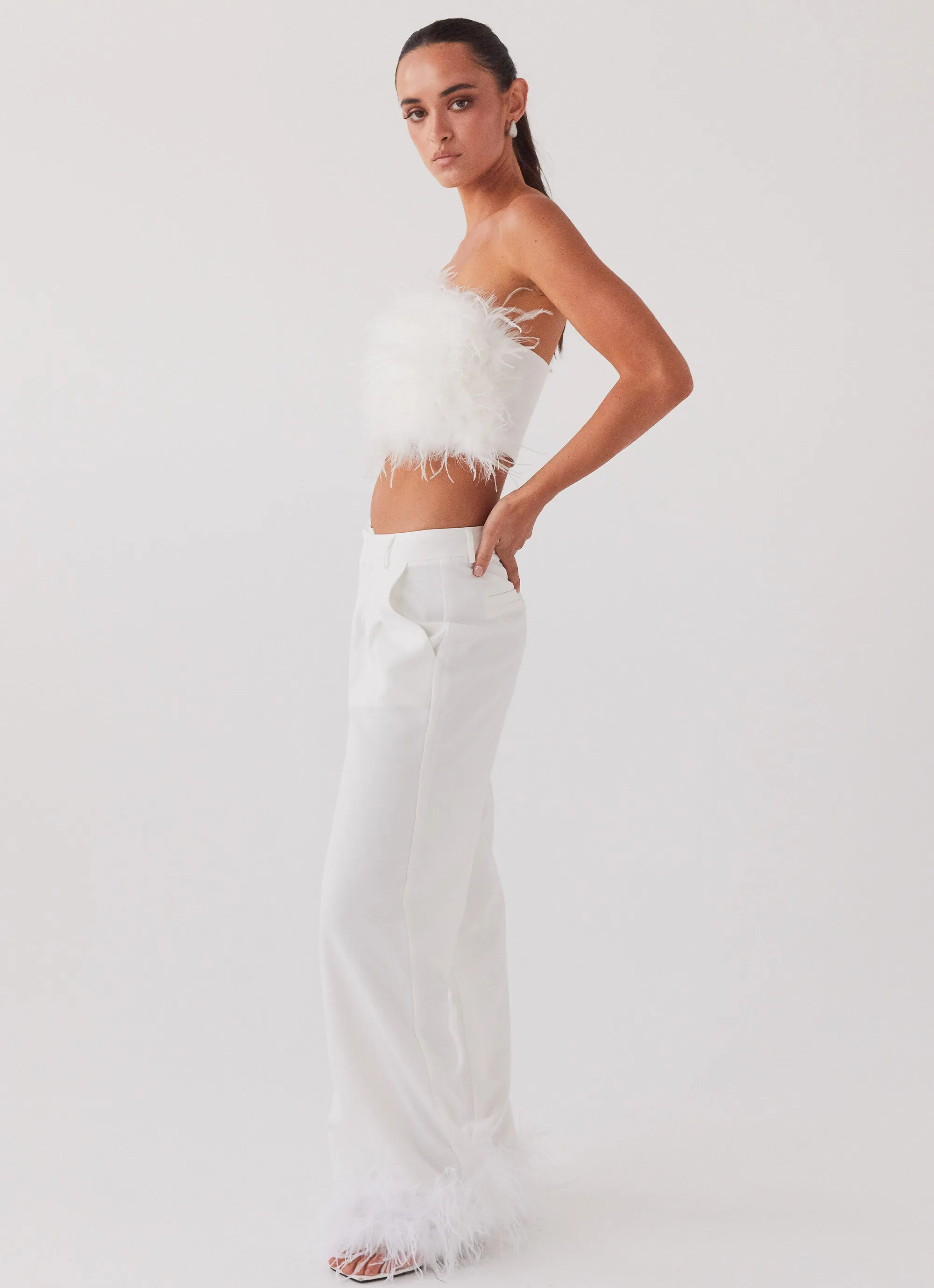 Hidden pockets Shake It Off Feather Pants - Snow