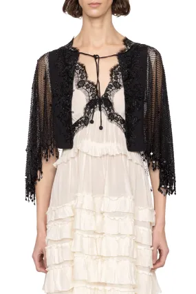 Shanna Lace Beaded Capelet Breathable Mesh Back