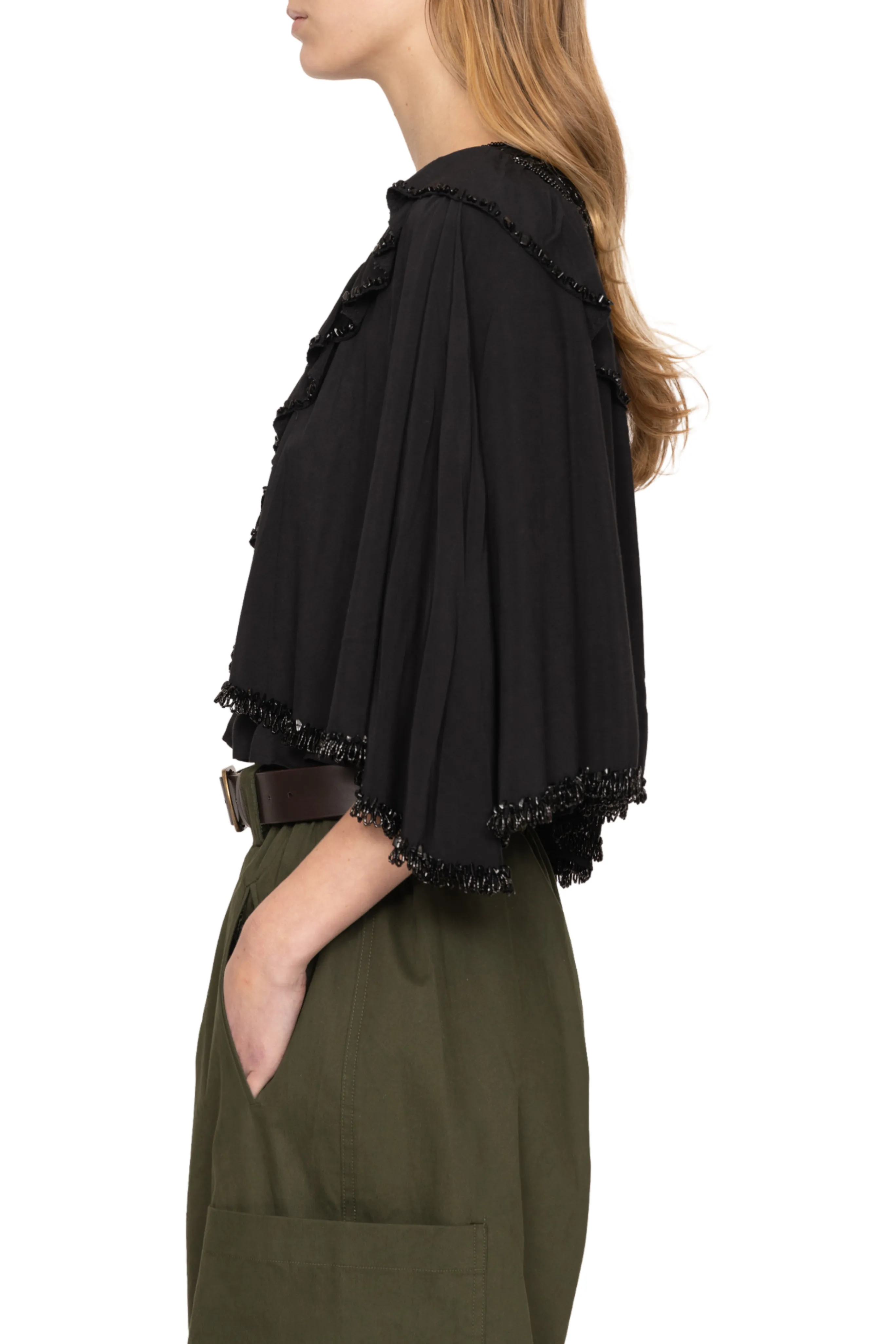 Shanna Lace Beaded Capelet Top Everyday Fashion