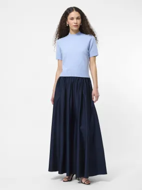 Detachable Detail Cotton Sateen Maxi Skirt