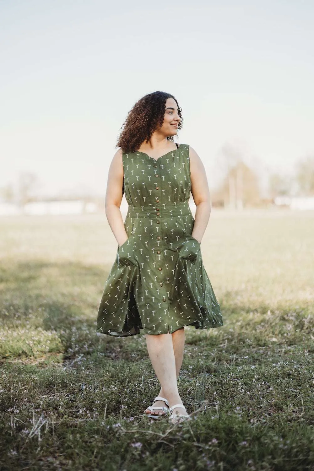 Soft Touch Sheet Dress in Green Sprout
