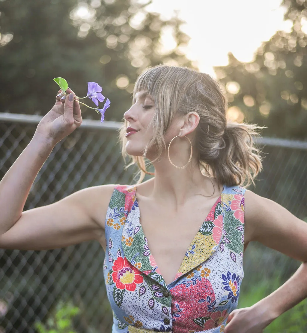 Sheet Dress in Patchwork Party Challis Refined Simplicity