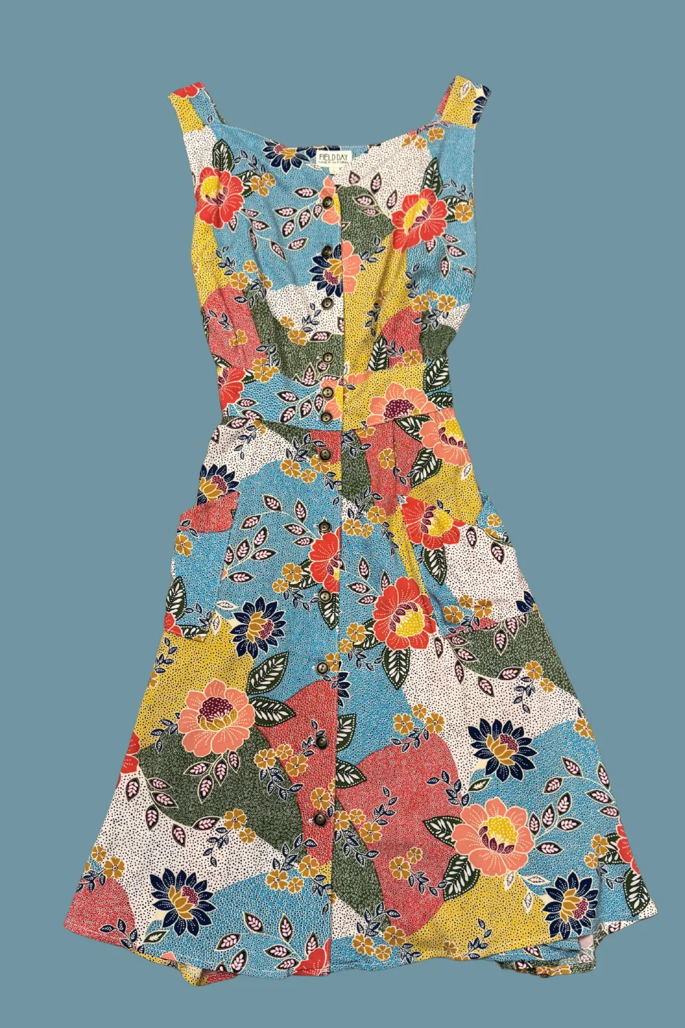 Chic Motion Sheet Dress in Patchwork Party Challis