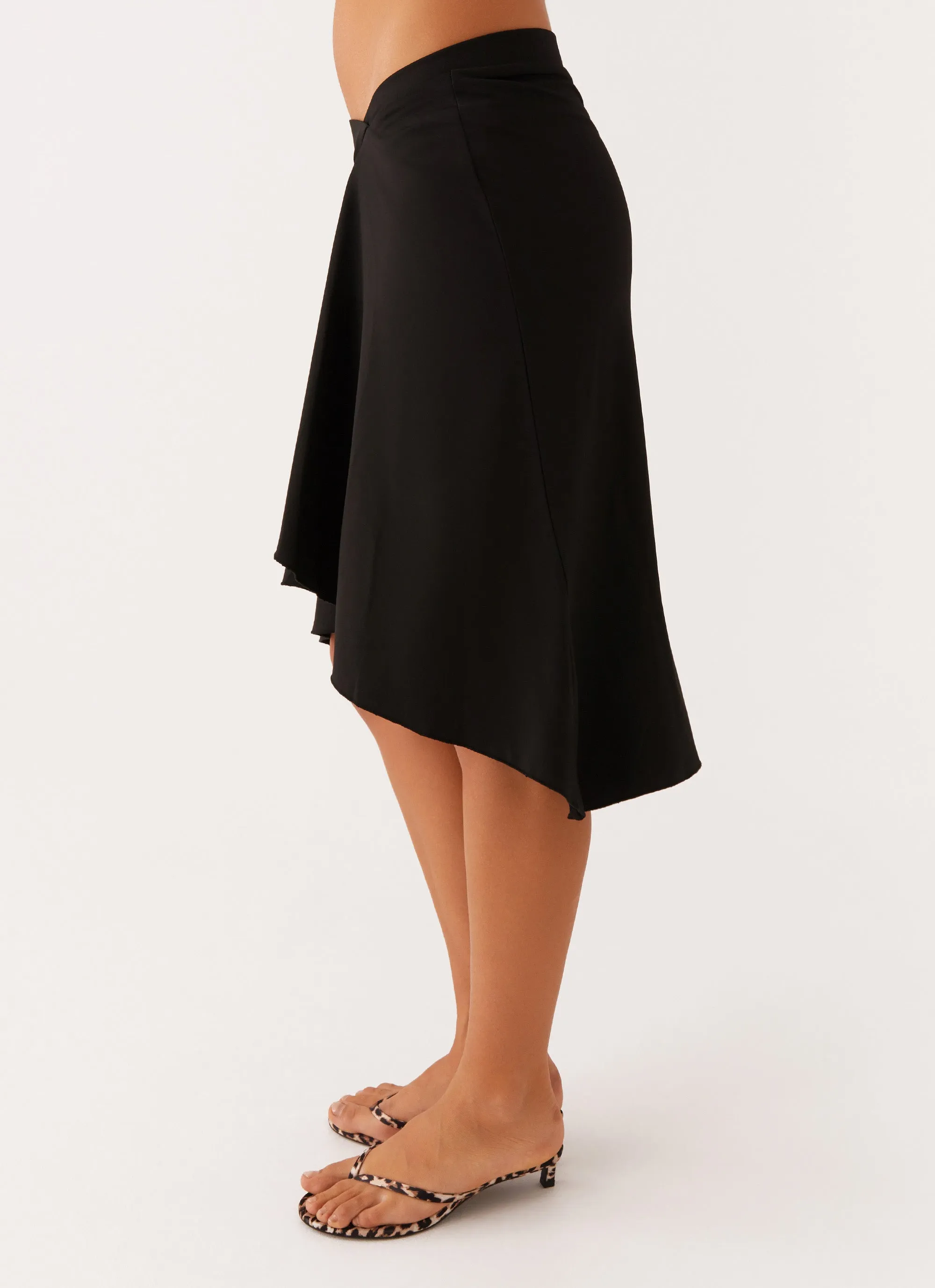 Shes A Lady Midi Skirt - Black garden party Maxi length