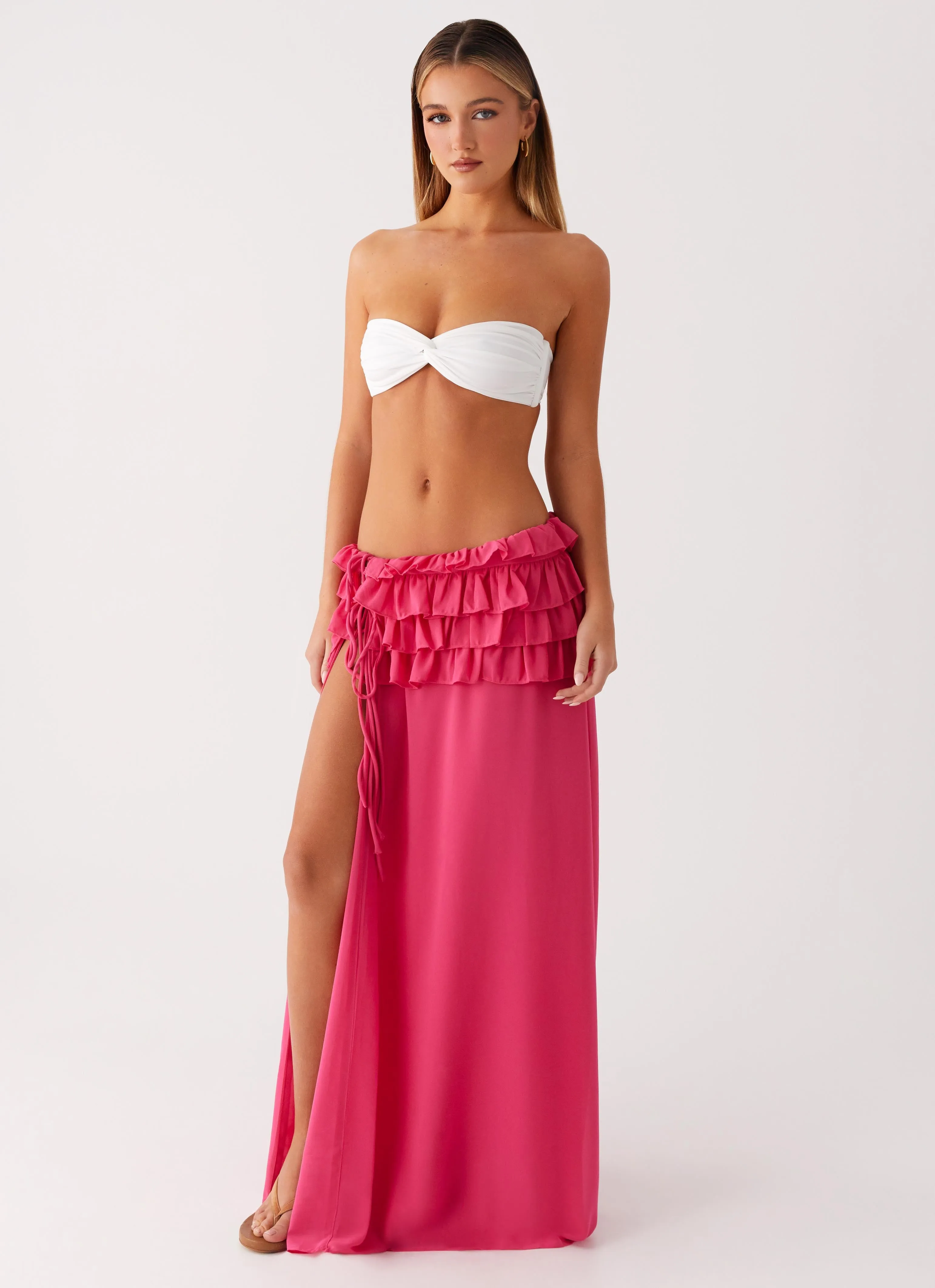 Shirin Sarong - Hot Pink ruffles