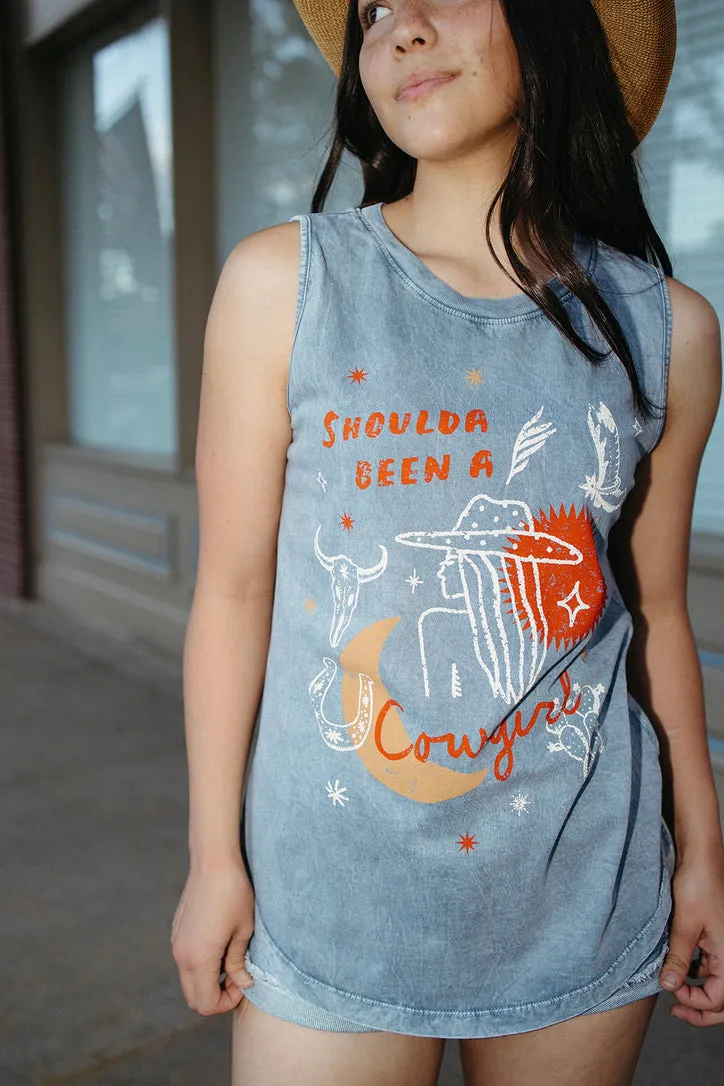 Shoulda Been a Cowgirl Tank Top - FINAL SALE Friction Reducing Finish Layered Collar