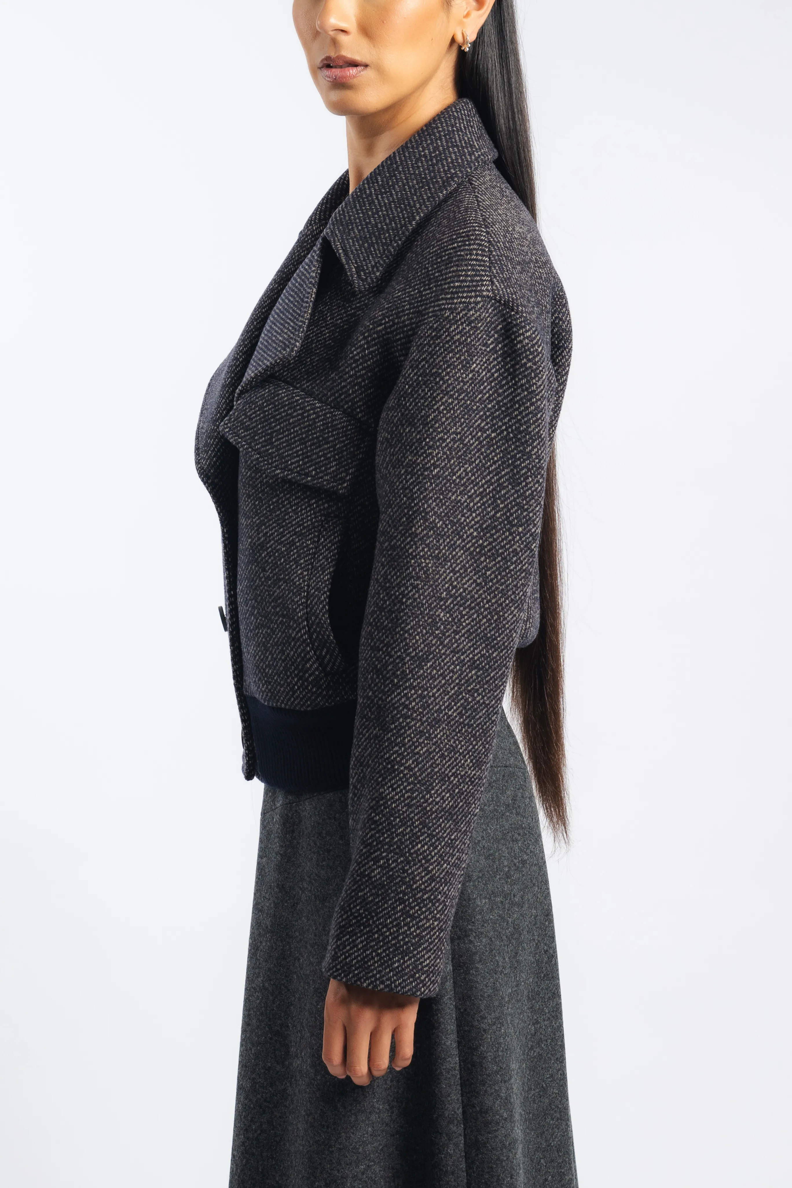 Stand Up Collar Tailored Bomber Jacket