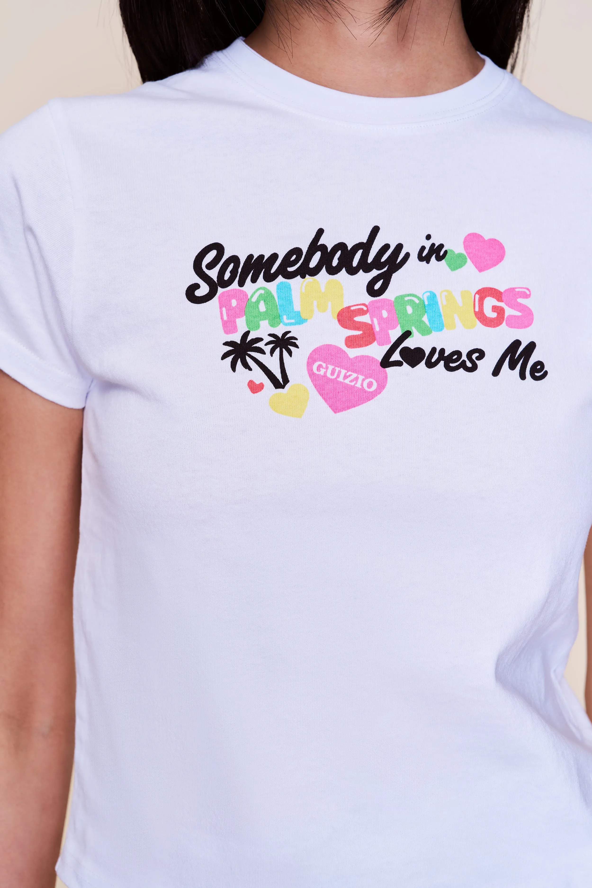 Shrunken Tee Palm Springs FoamReinforcedCollar RelaxedNeckline