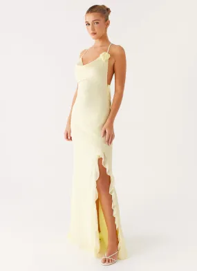 First Class Maxi Dress - Yellow Light Fabric Autumn Ready