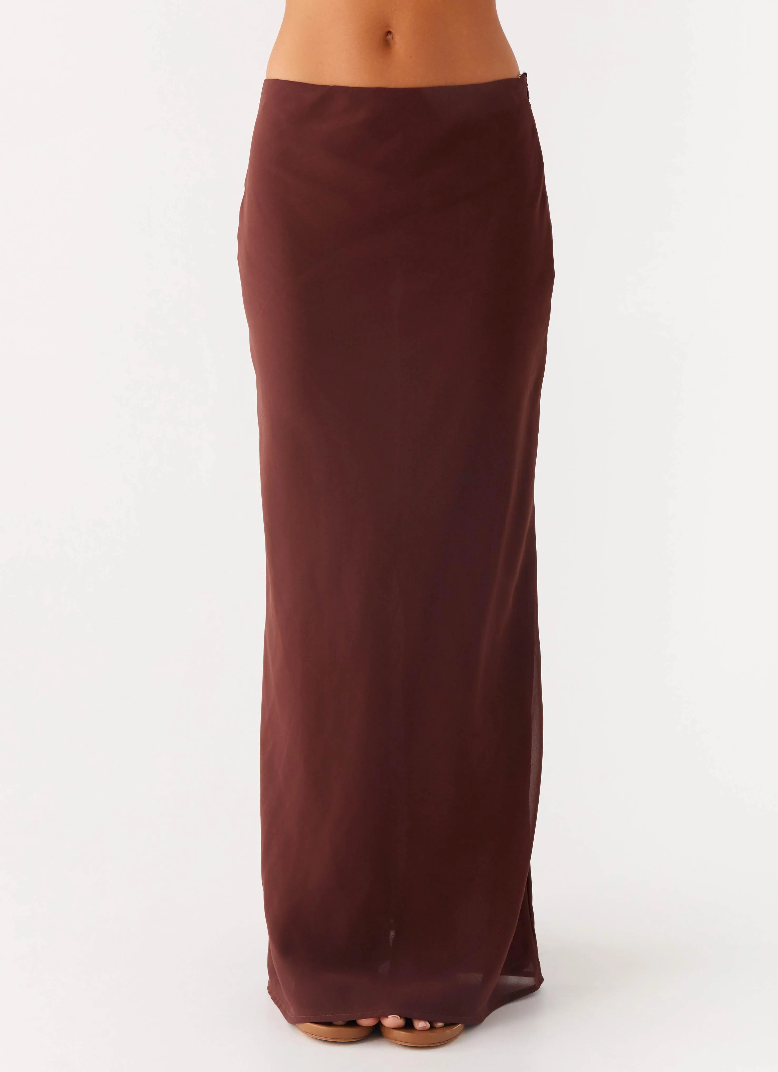 Comfort Wear Curve Friendly Sienna Sunset Maxi Skirt - Chocolate