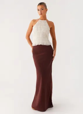 smooth zipper Clean Mood Sienna Sunset Maxi Skirt - Chocolate