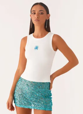 Signature Beaded Logo Tank - White Thermal Insulation High Visibility Trim