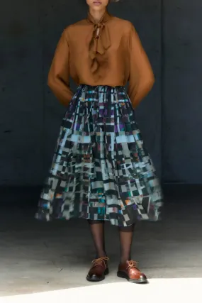 Bonded Hemline Recycled Fiber Blend Silk Painter's Shirt - Nutmeg