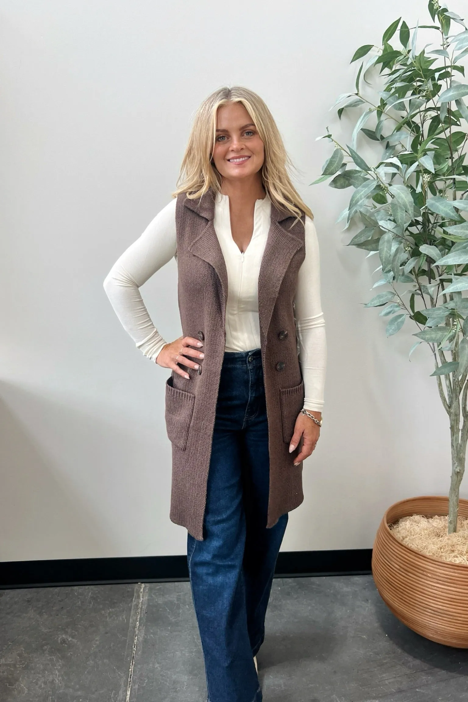 Breathable Texture simple design Without A Doubt Sweater Vest