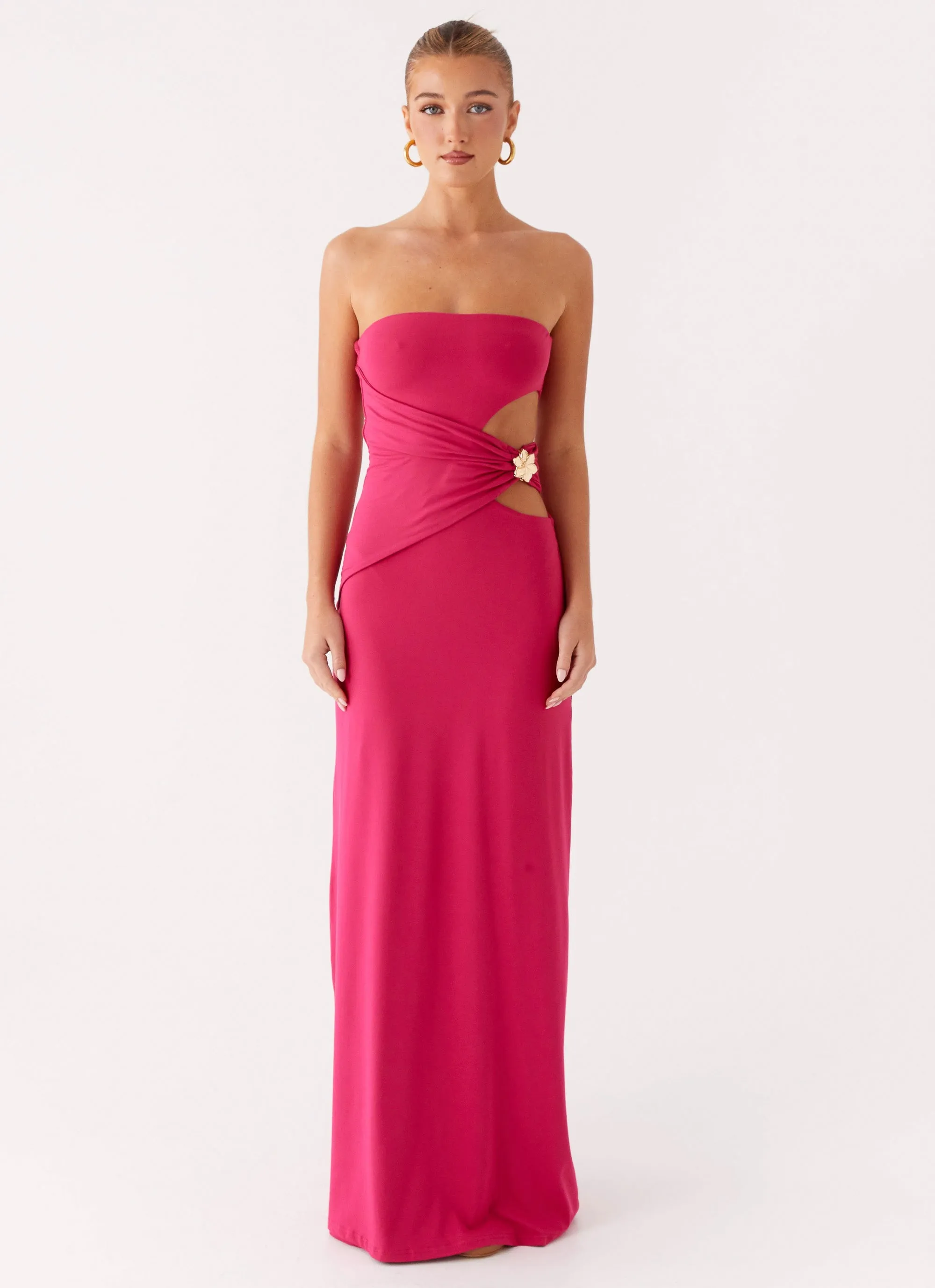 Anetta Maxi Dress - Fuchsia Sleek Form