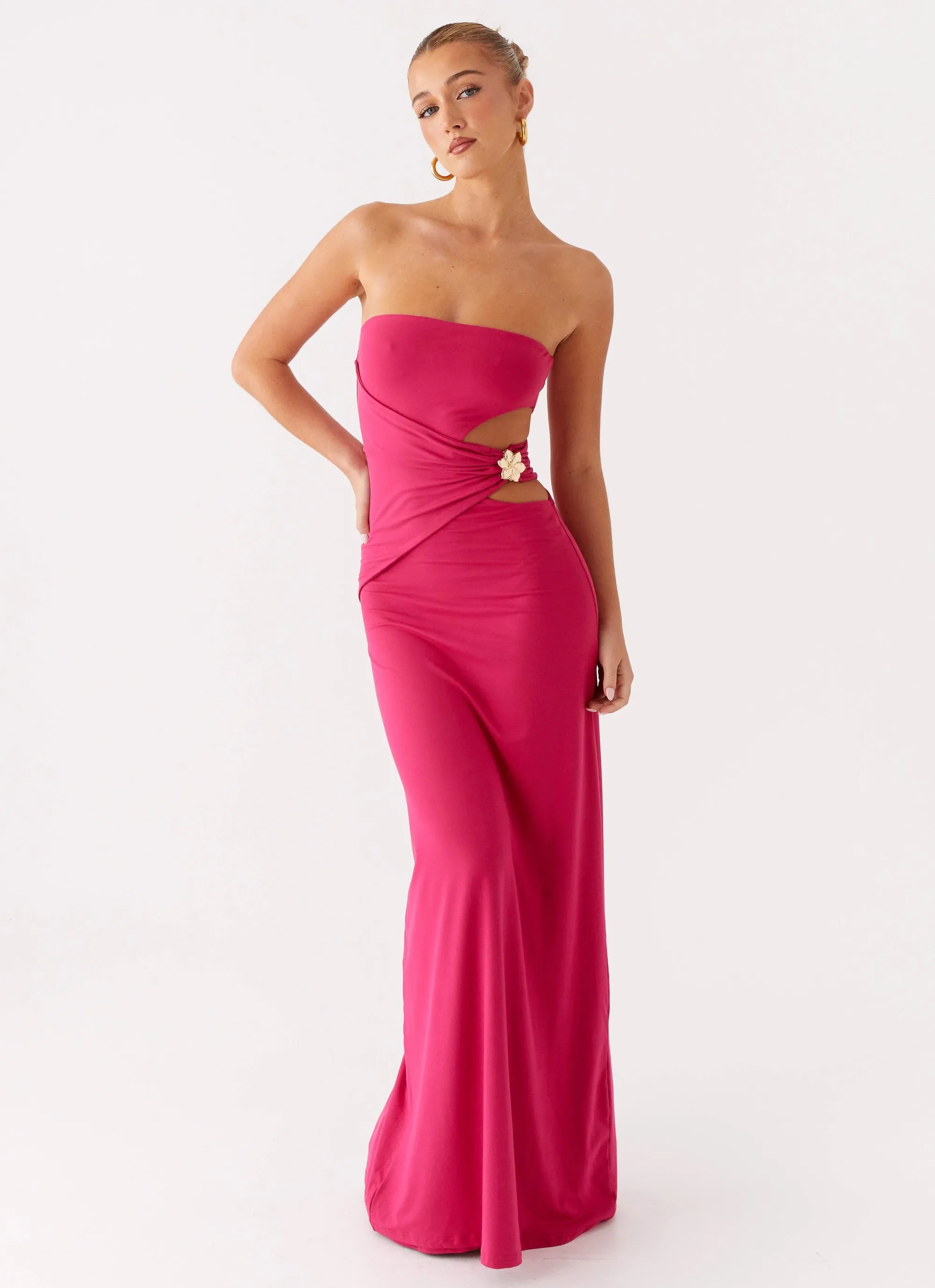 Anetta Maxi Dress - Fuchsia Casual Edge