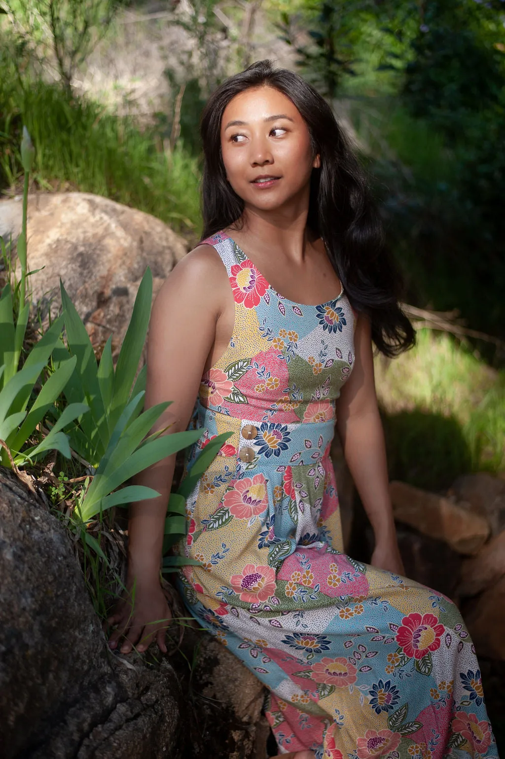 Cool Tone Breeze Flow Brigid Jumper in Patchwork Party