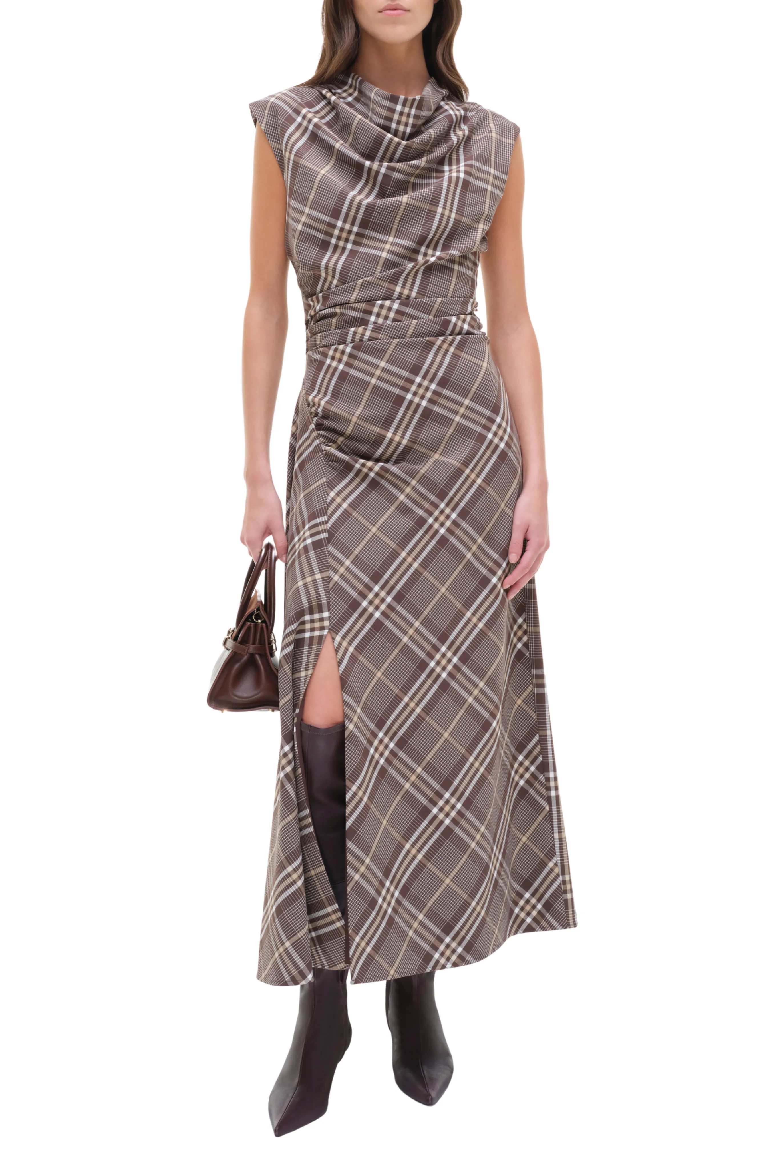 Burke Draped Midi Dress Linen Chic Body Positive