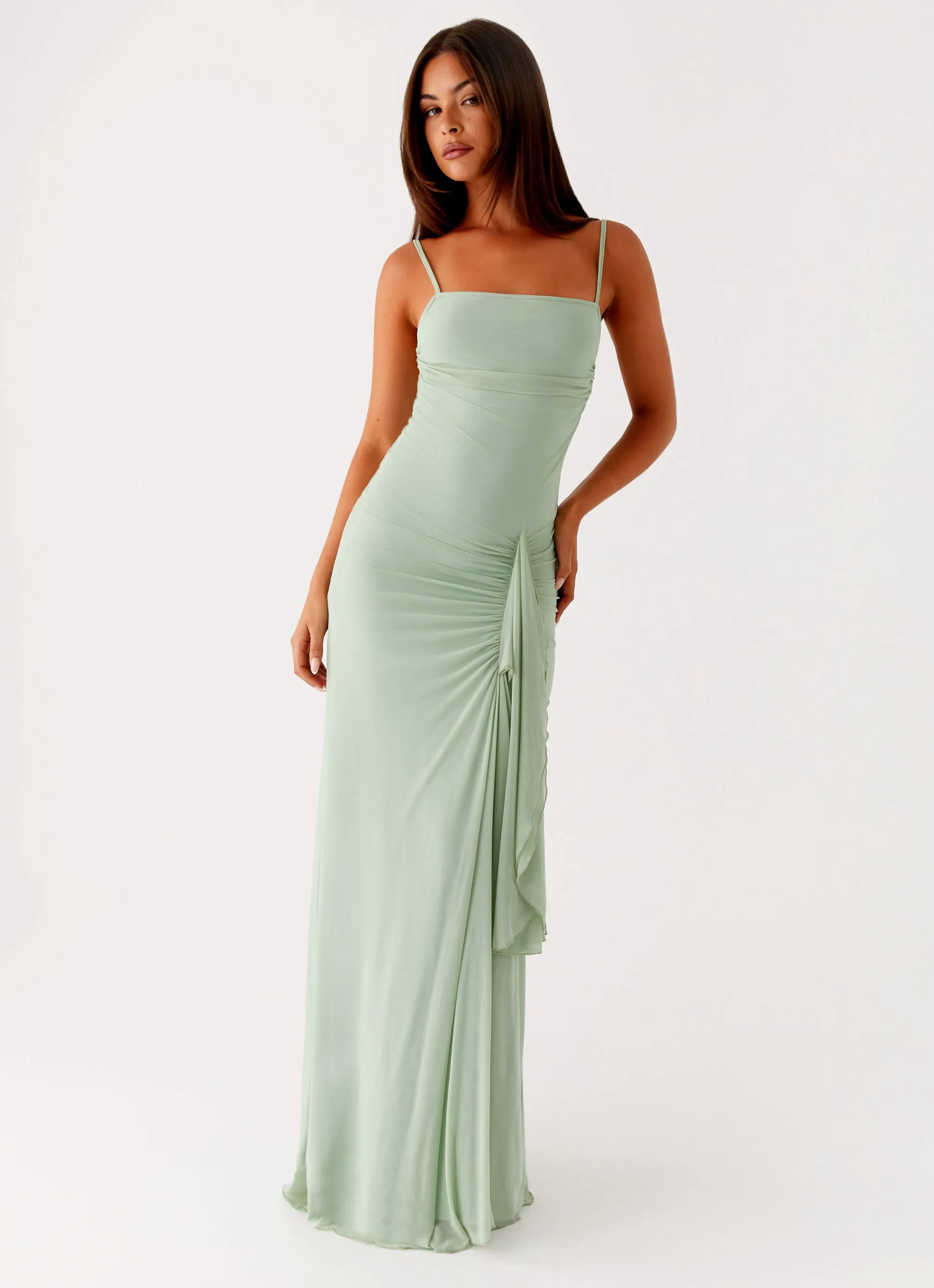 animal-print Feminine Charm Amphi Maxi Dress - Sage