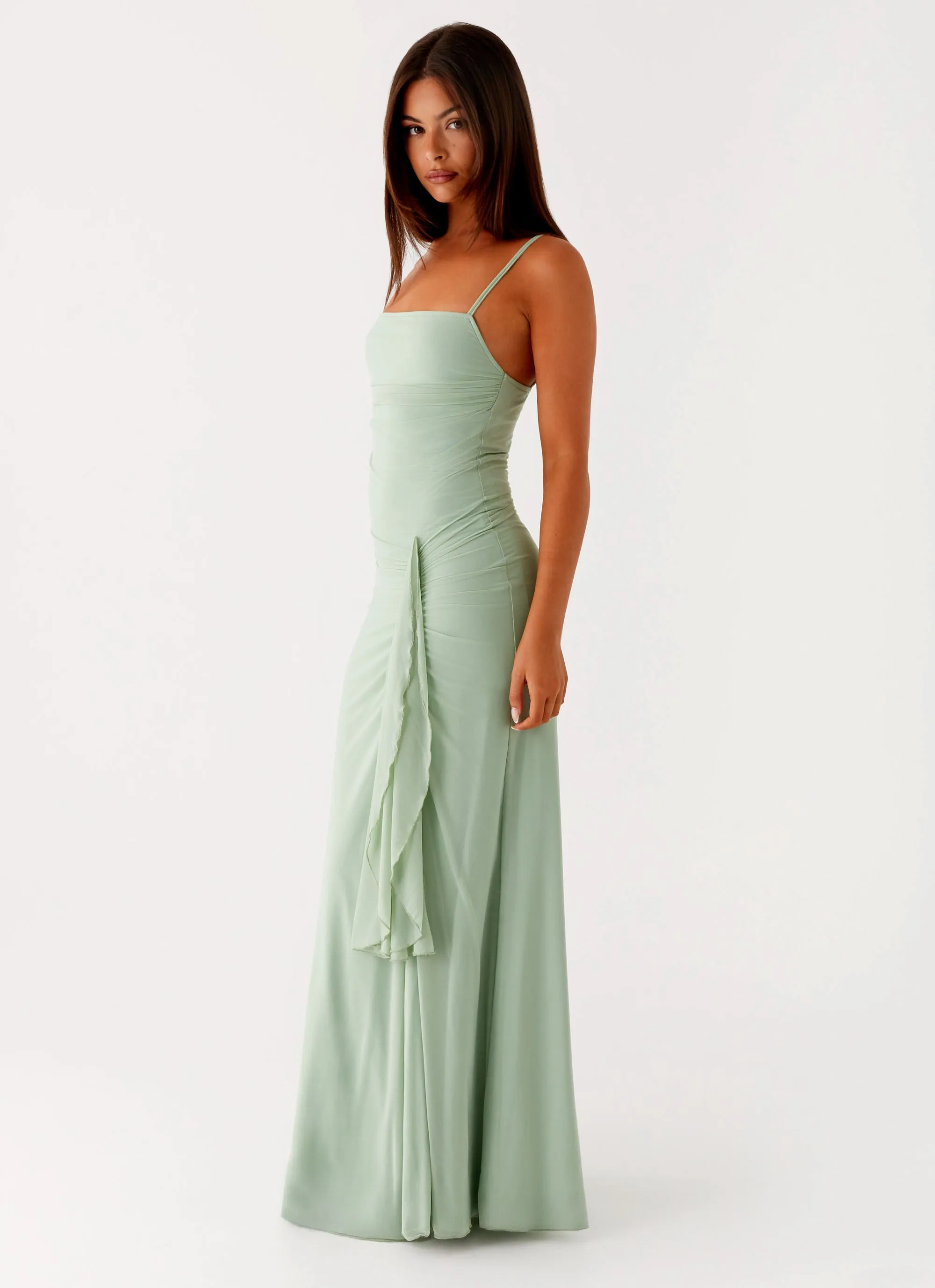 Wrap Charm Autumn Mood Amphi Maxi Dress - Sage