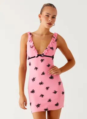 Milena Cami Mini Dress - Pink Tiered-Skirt Breezy Comfort