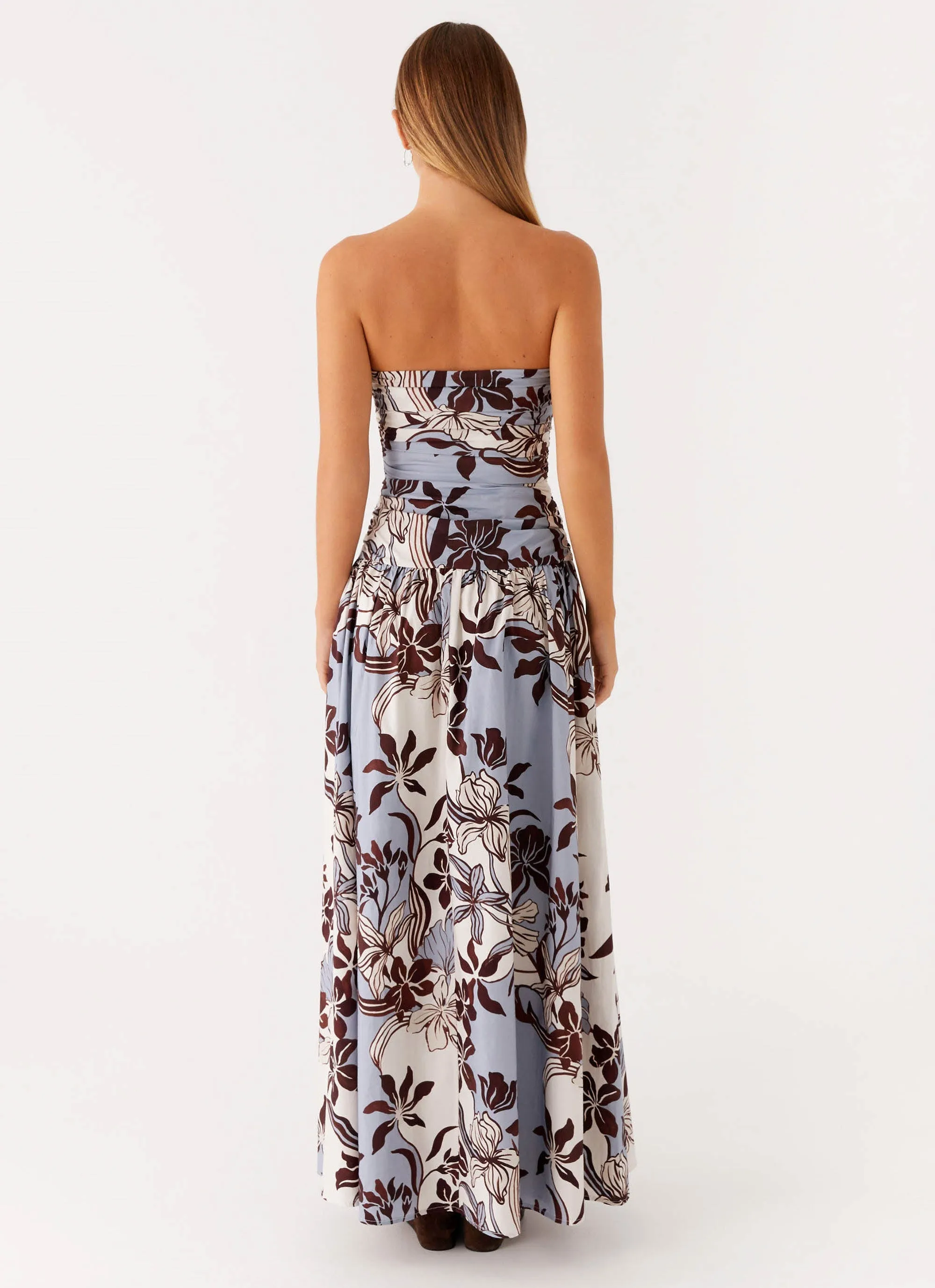 Front Detail Carmel Maxi Dress - Bluewood Blossom