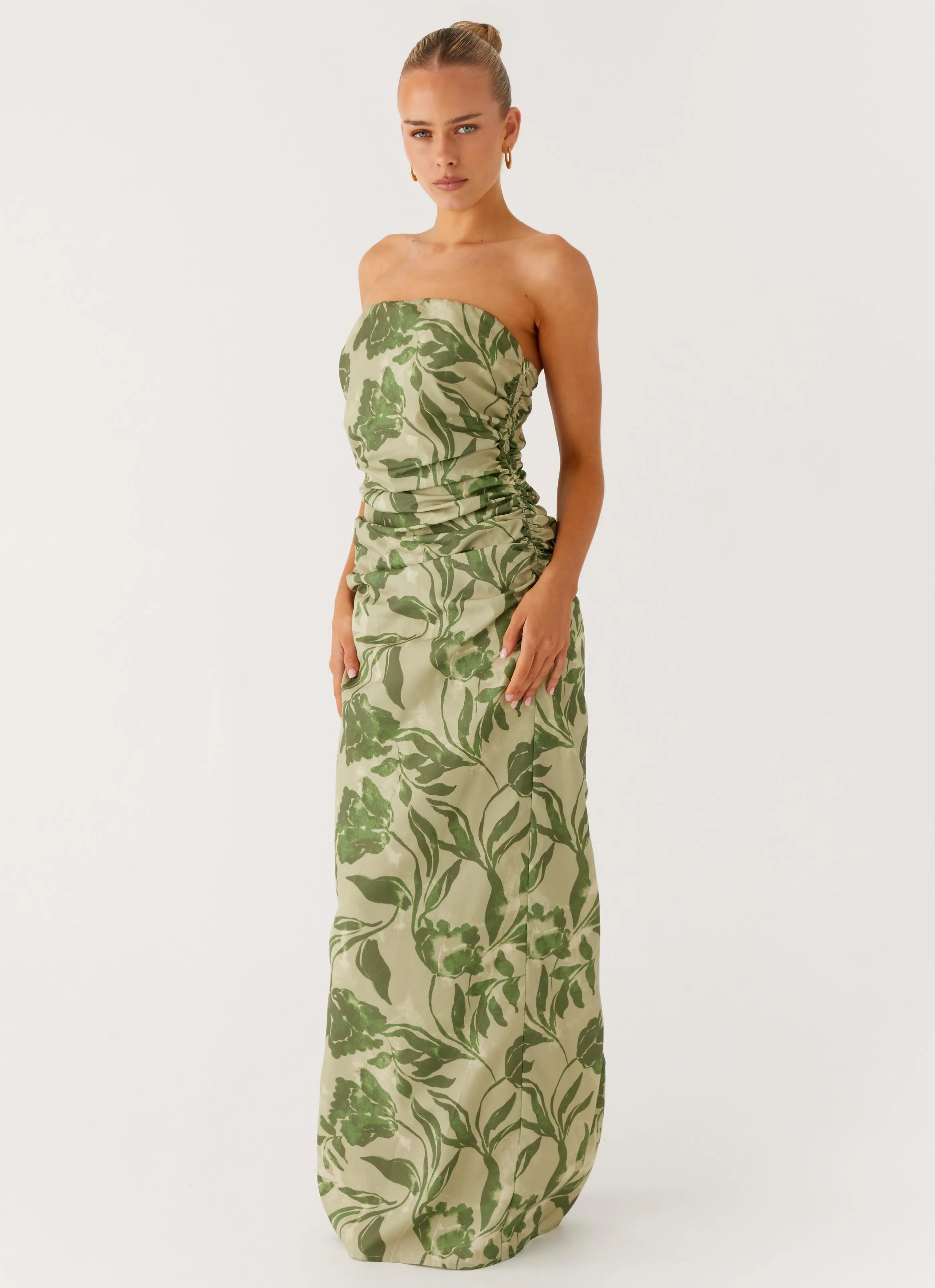 Metallic Finish Scandi Clean Sirrah Maxi Dress - Jade Fern