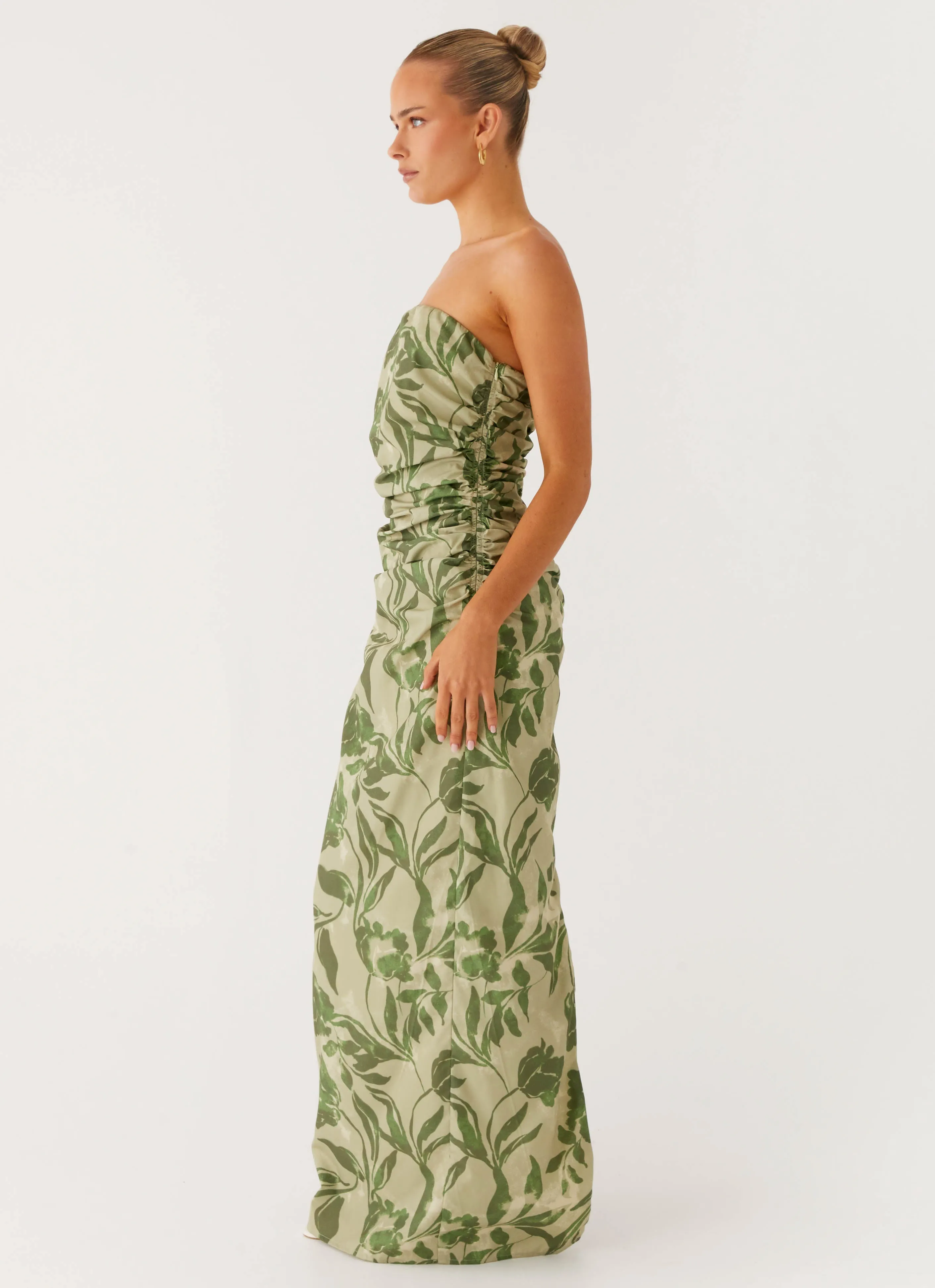 Coastal Soft Gemstone-Detail Sirrah Maxi Dress - Jade Fern