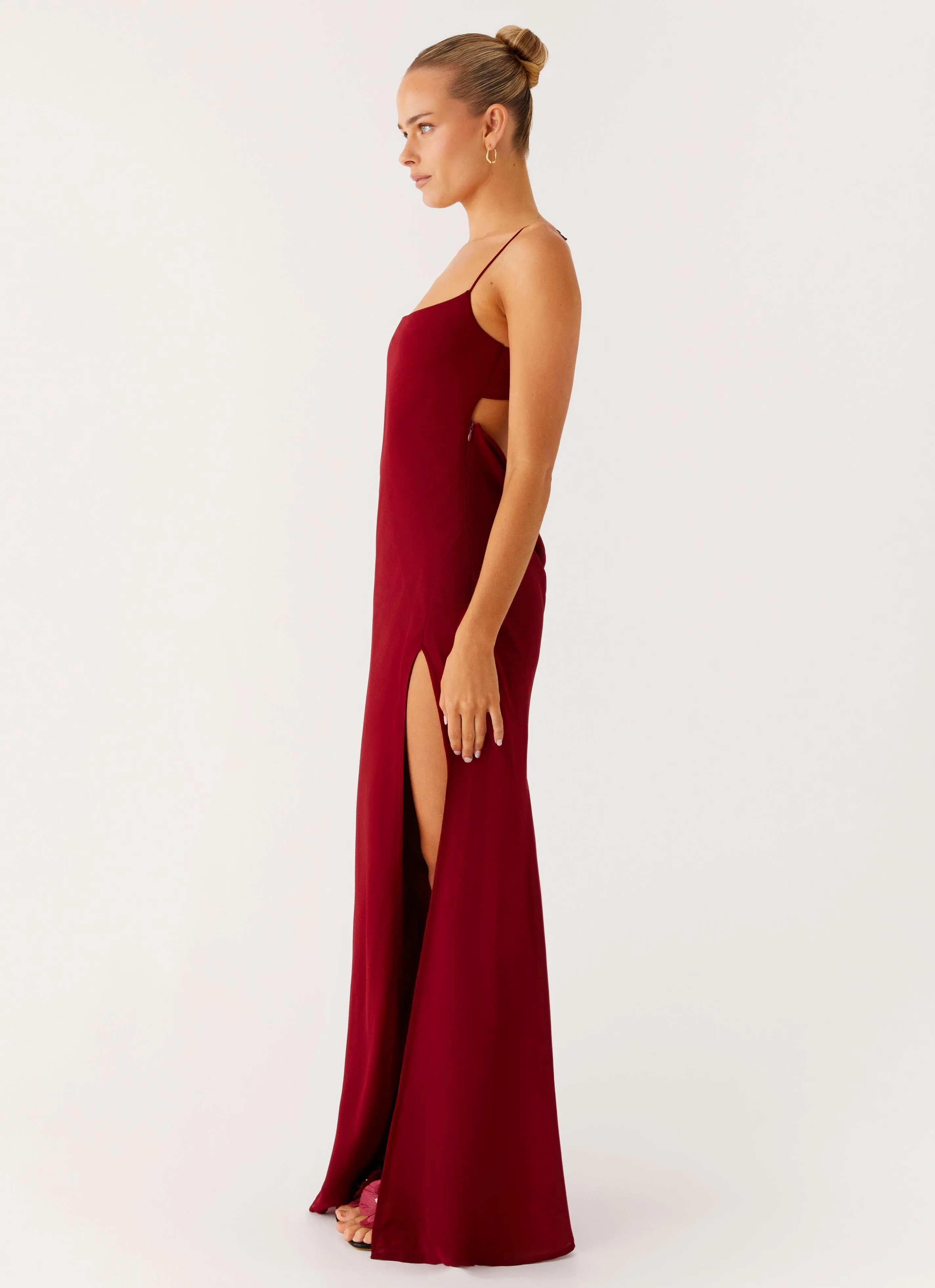 Alouette Maxi Dress - Burgundy Sleek Appearance