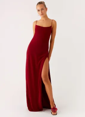 City-Style Cool Shape Alouette Maxi Dress - Burgundy