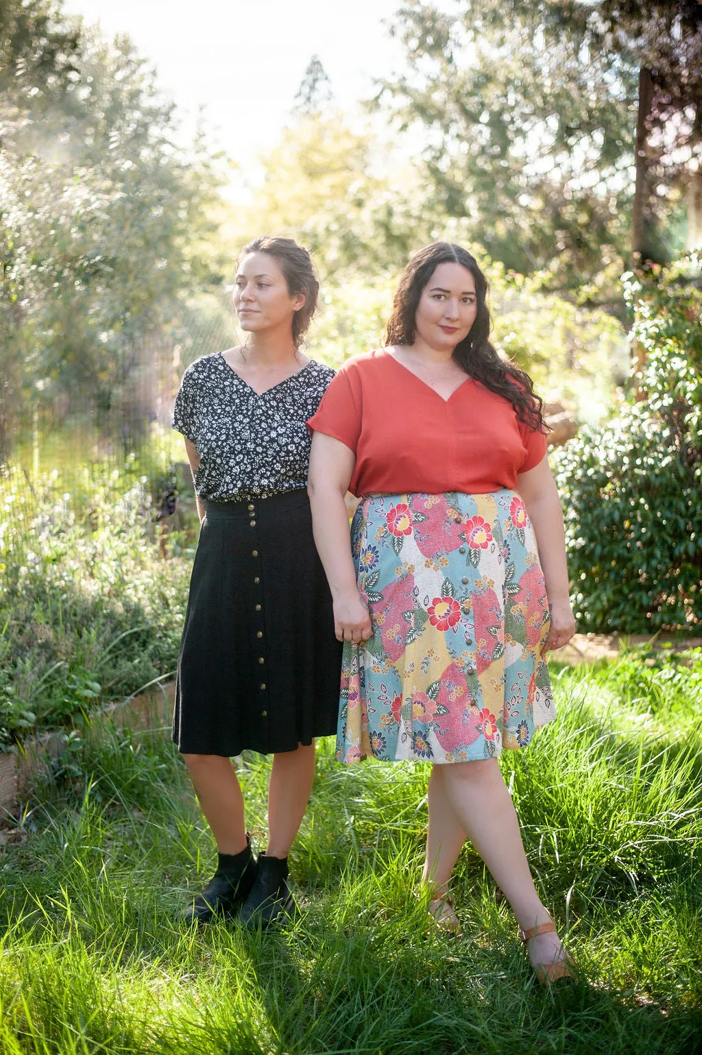 Dolman Top in Black & White Floral Crepe WrinkleFree Weaving