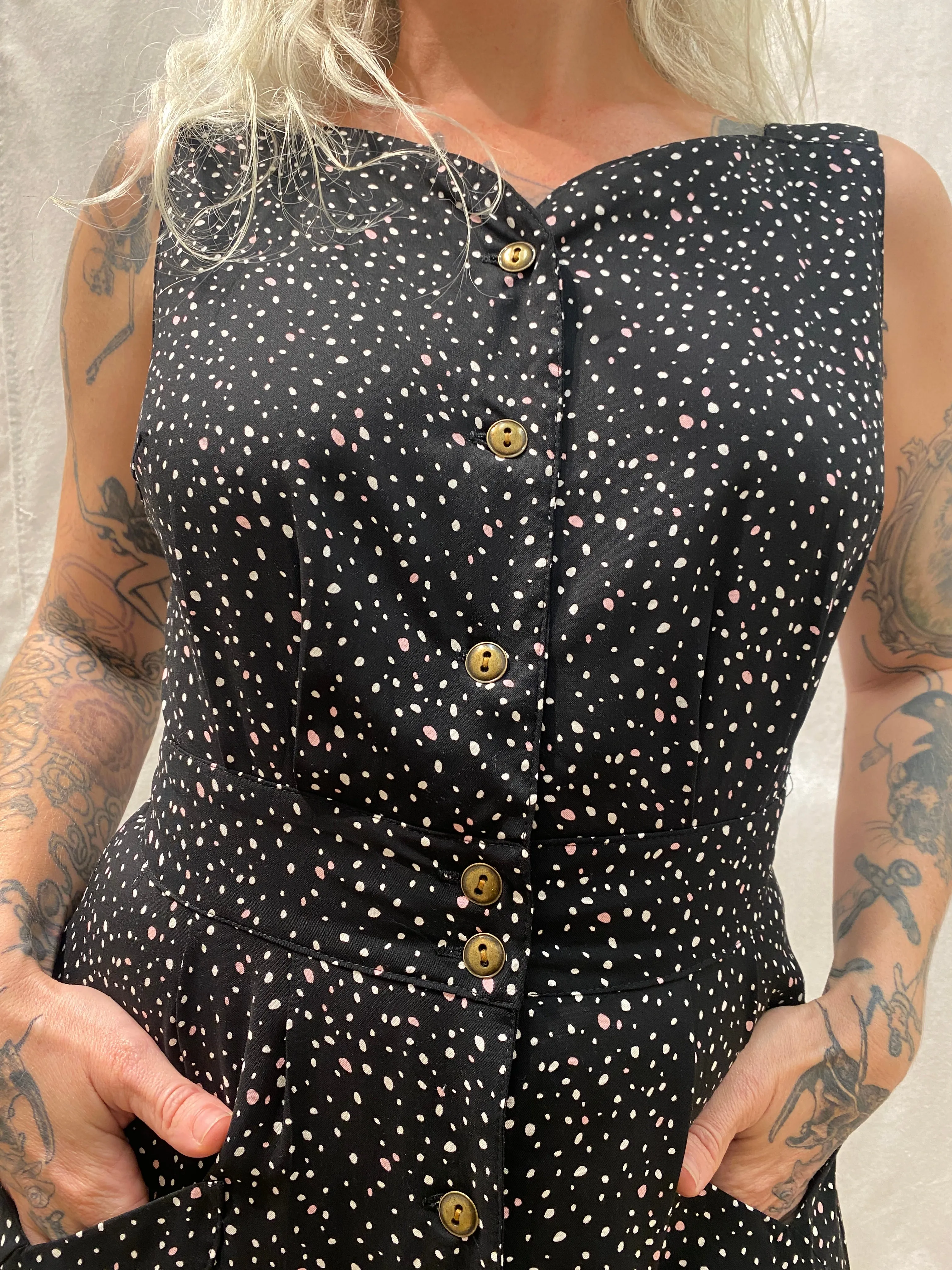 Sheet Dress in Black Dot Tulle Air Chic and Stylish