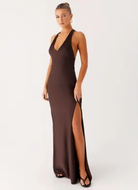 effortless grace Clean Fit Angie Maxi Dress - Chocolate