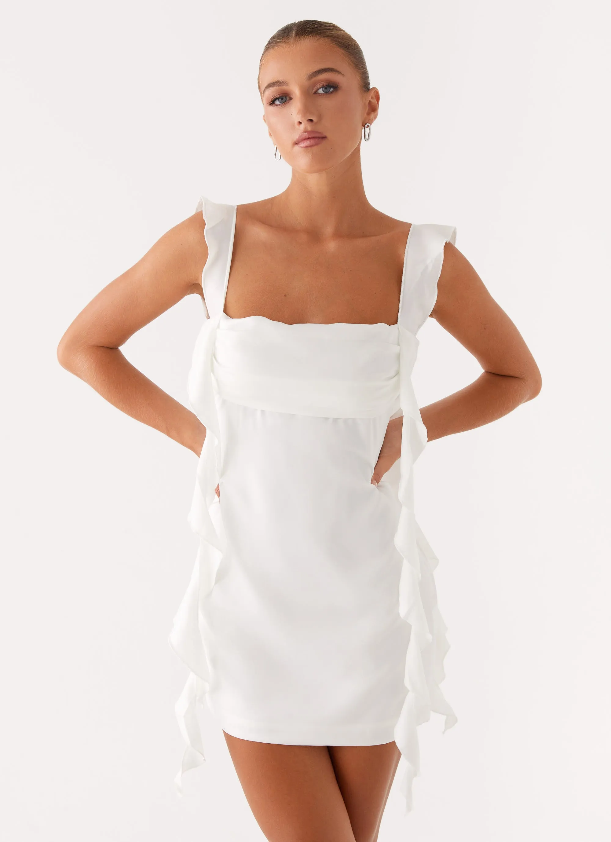 Beckham Mini Dress - White Elegant Motion