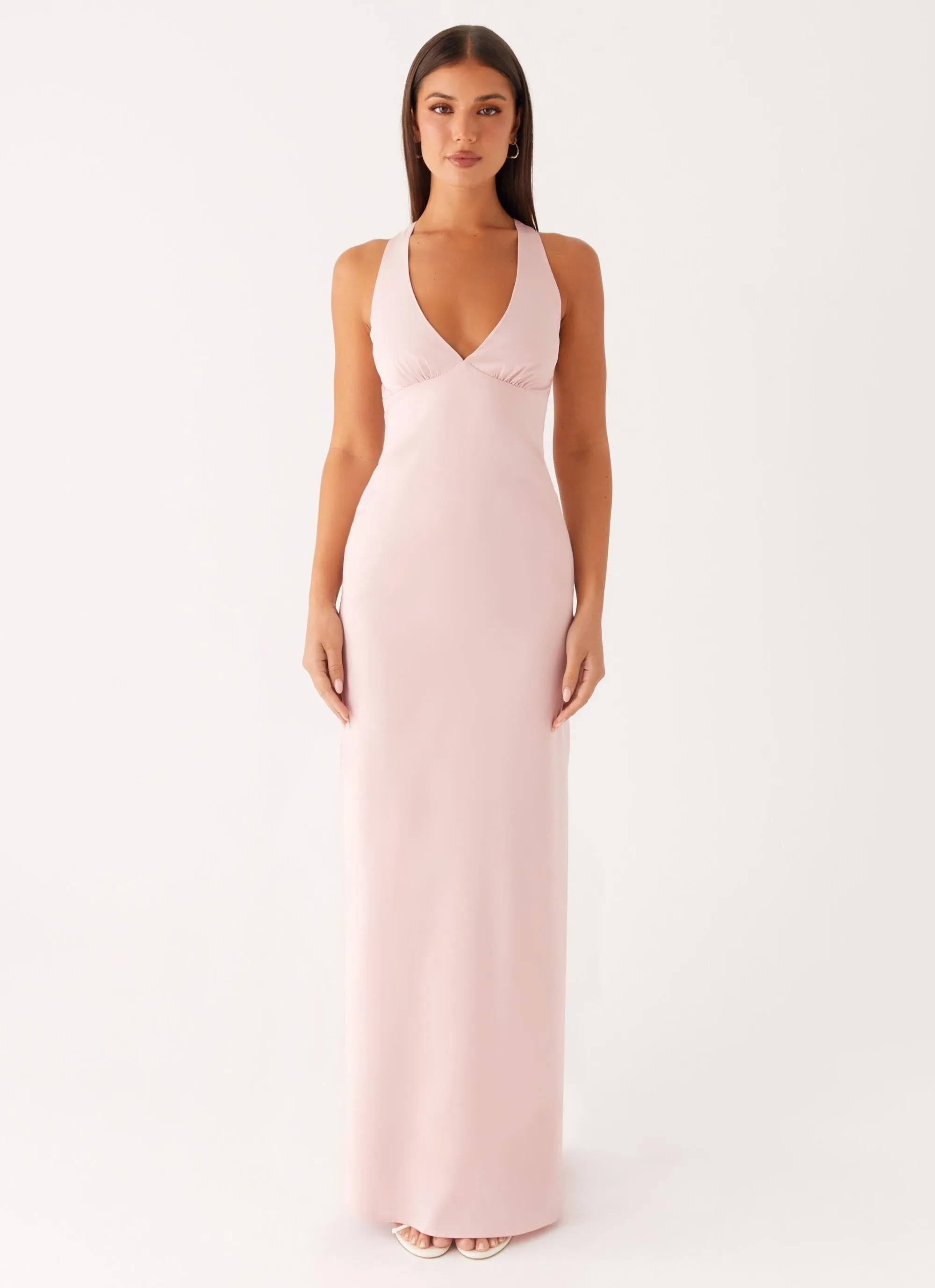 Sleek Look Desi Halterneck Maxi Dress - Pink