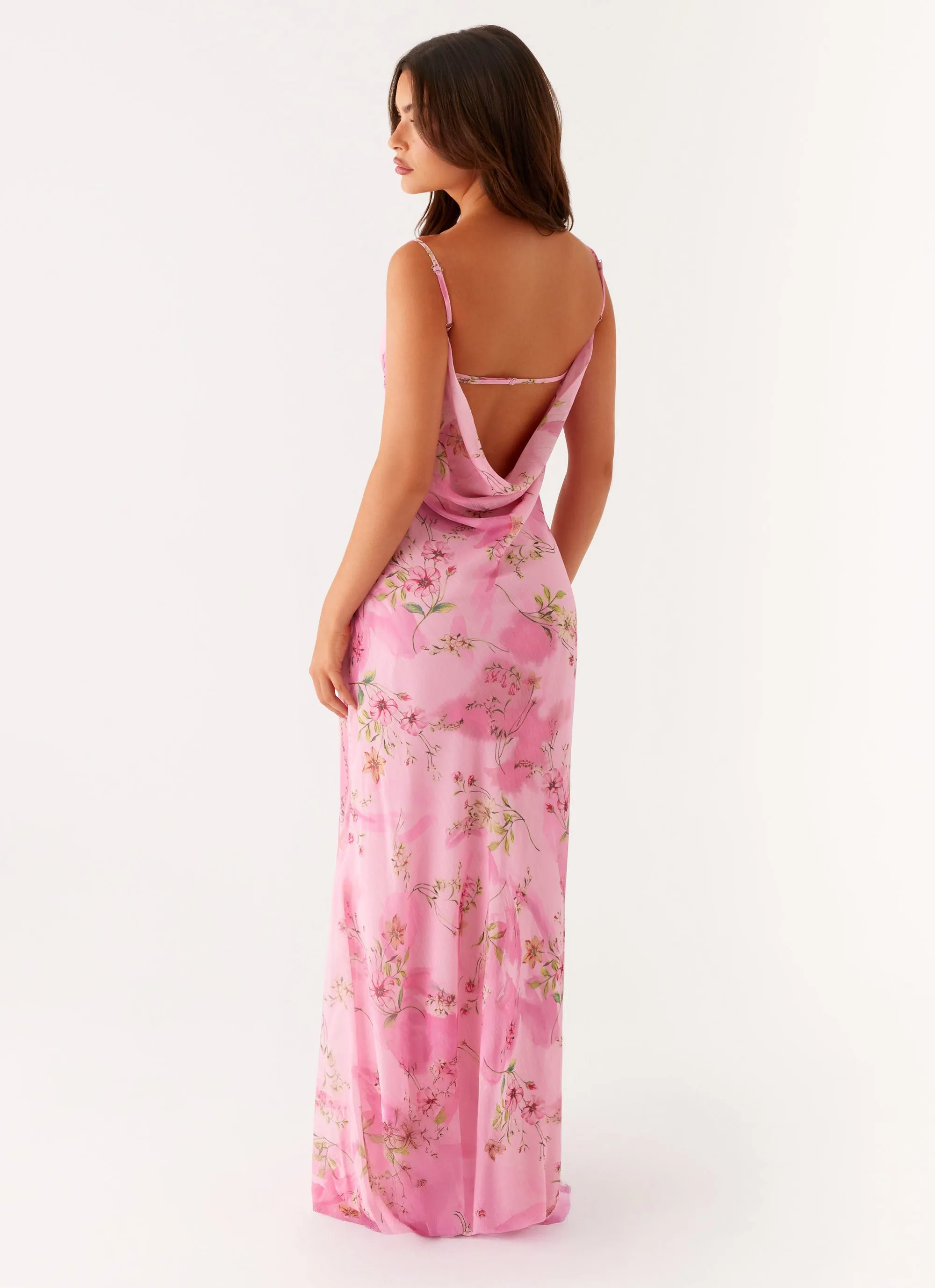 Orlando Maxi Dress - Pink Floral Print Trendy Piece Sunset Hour